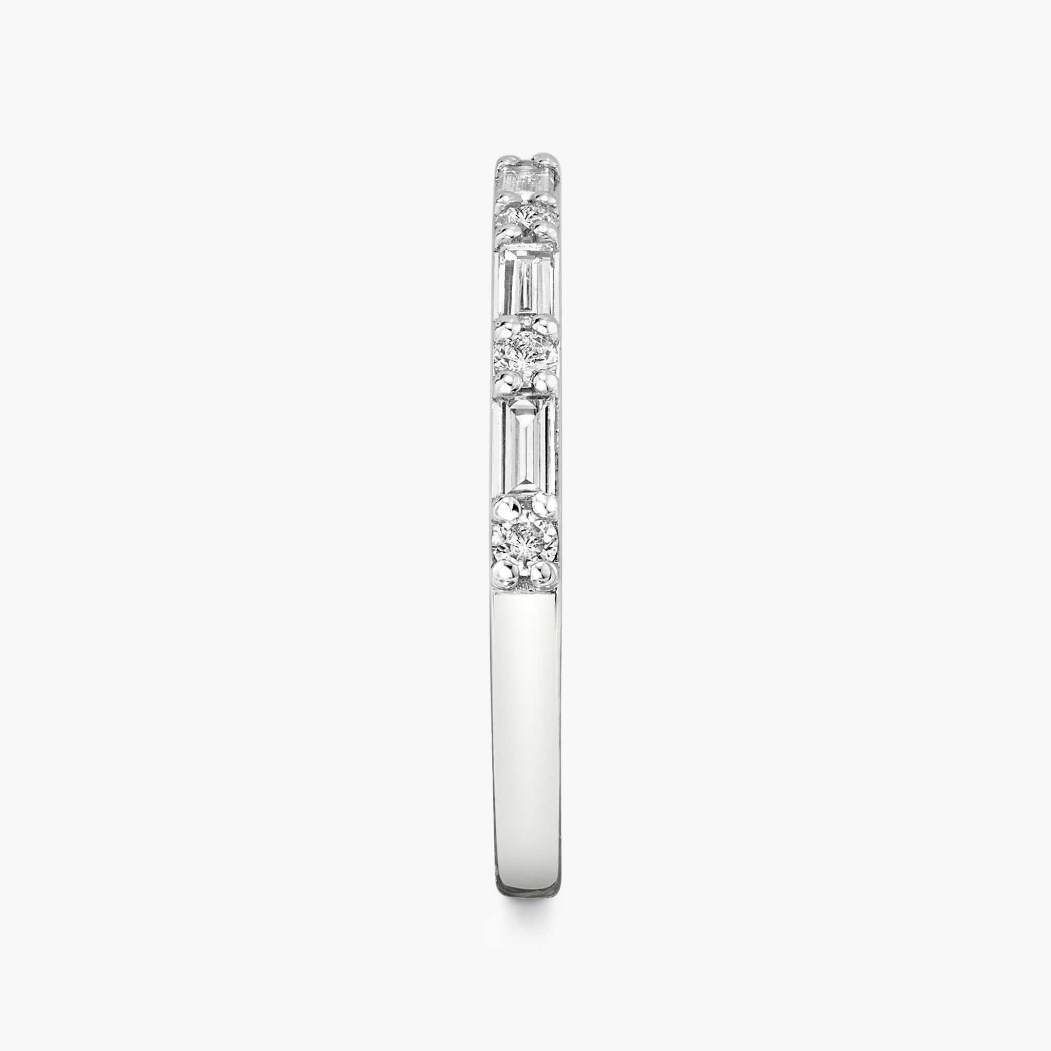 The Alternating Shapes Band | Round Brilliant | 18k | White Gold | bandStyle: half
