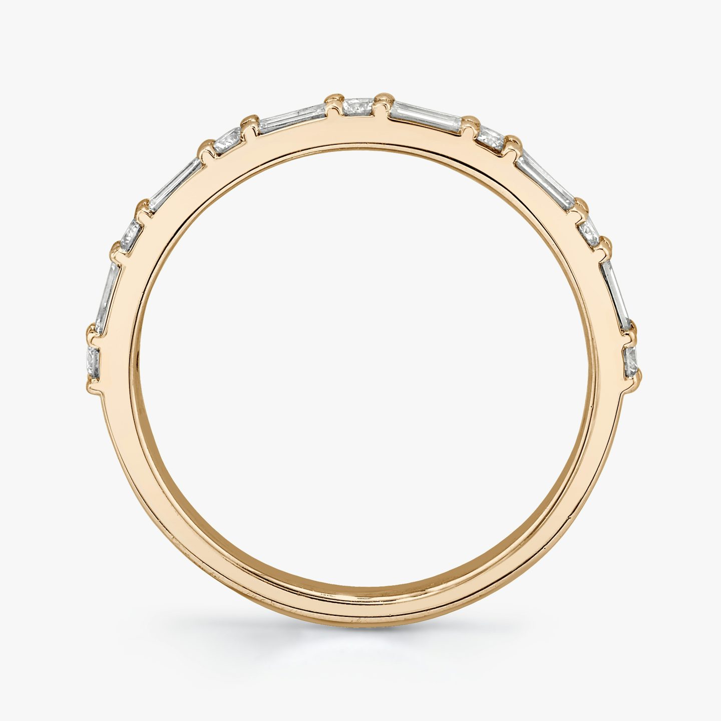 The Alternating Shapes Band | Round Brilliant | 14k | Rose Gold | bandStyle: half
