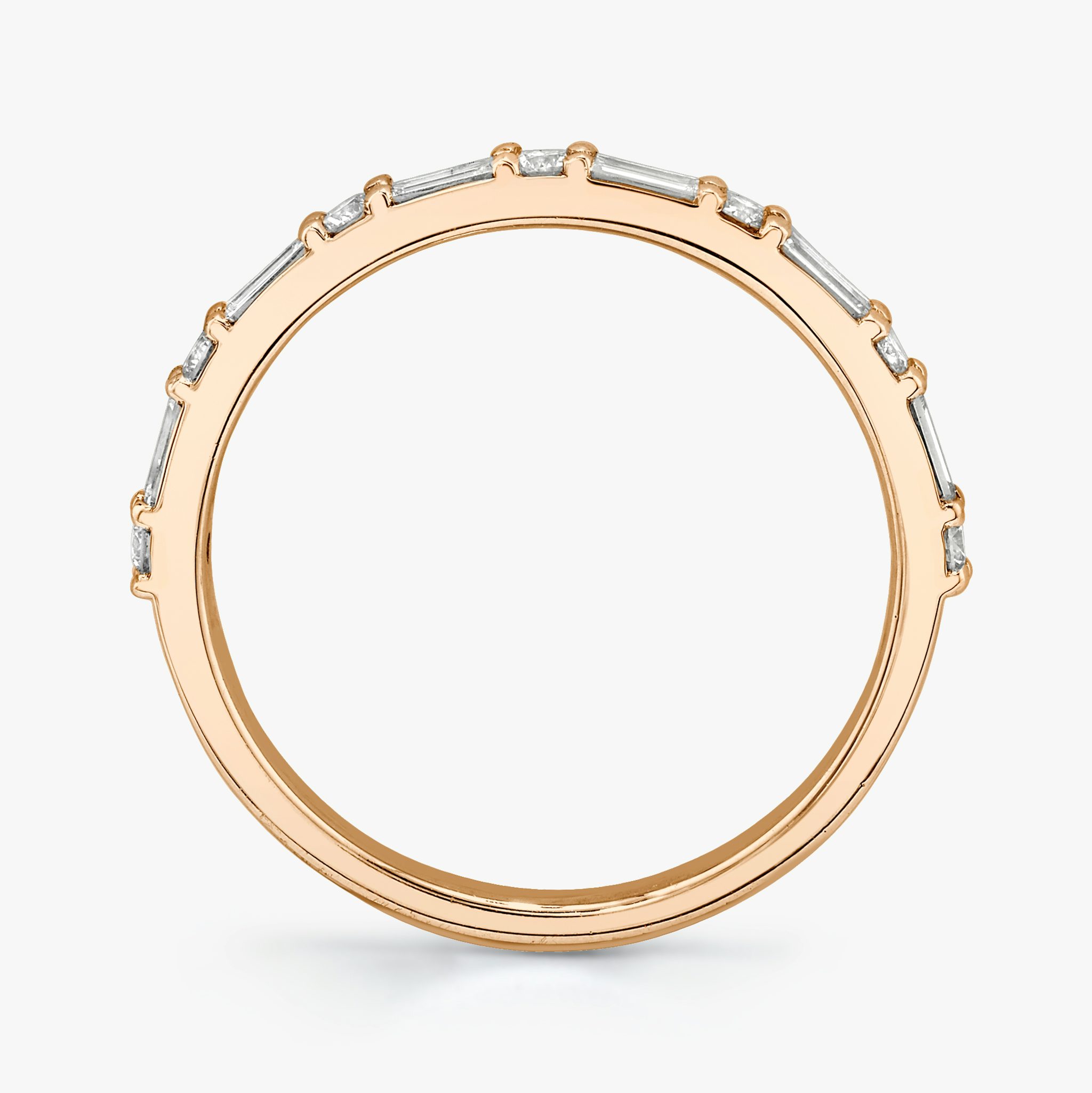 The Alternating Shapes Band | Round Brilliant | 14k | Rose Gold | bandStyle: half