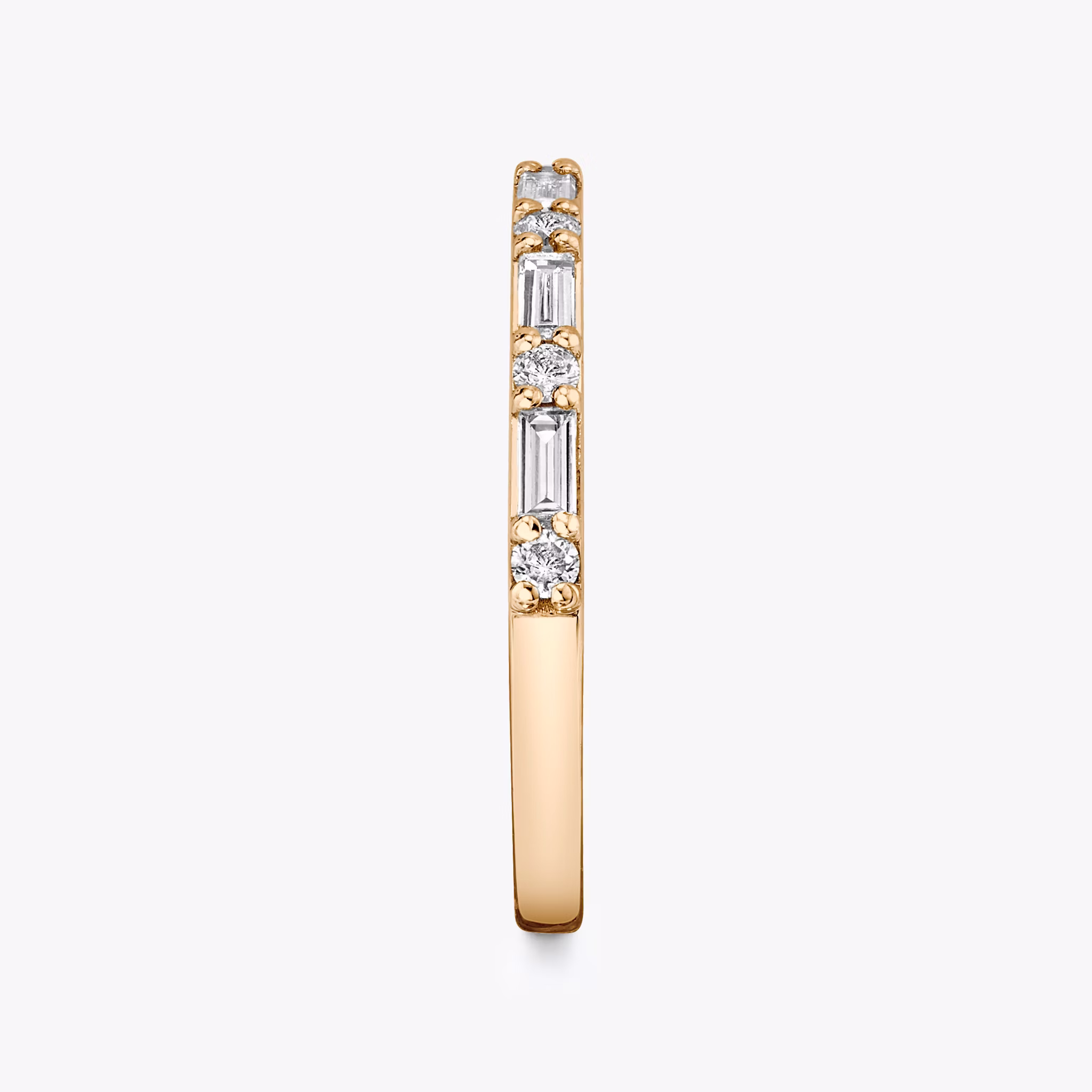 The Alternating Shapes Band | Round Brilliant | 14k | Rose Gold | bandStyle: half