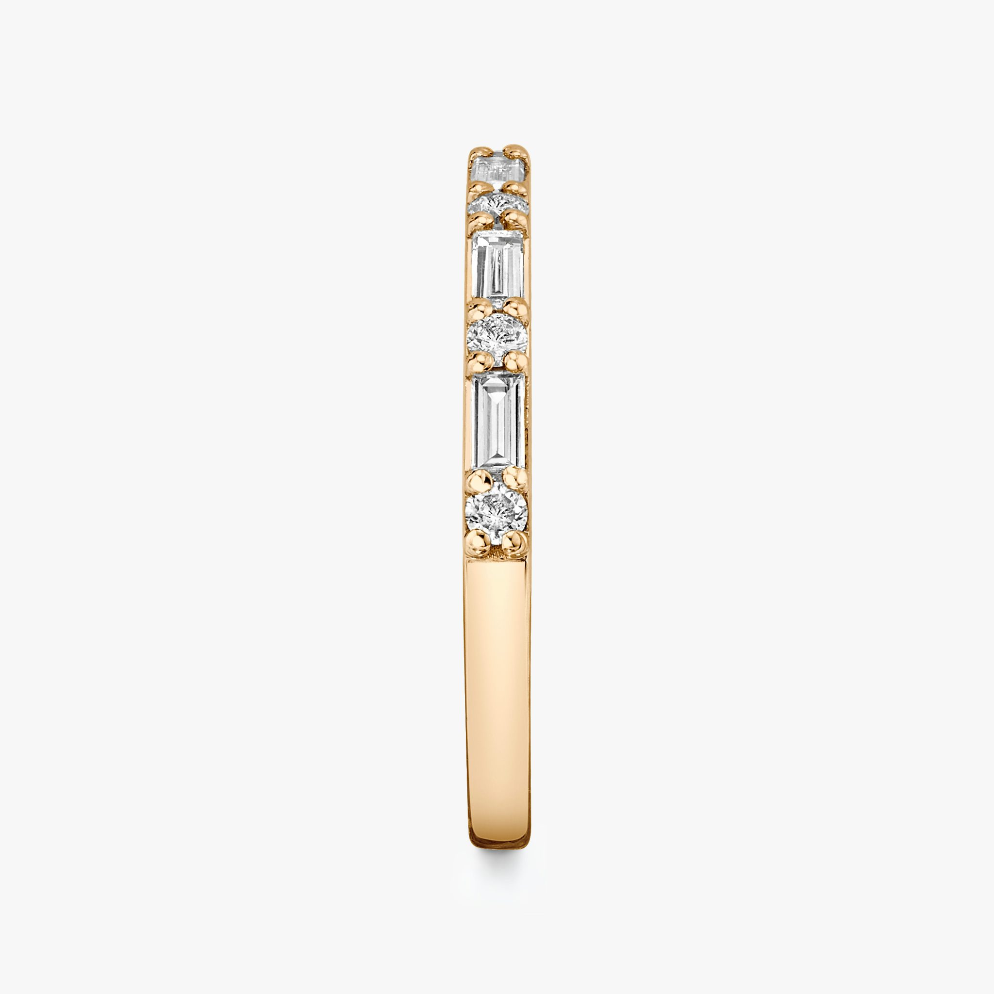 The Alternating Shapes Band | Round Brilliant | 14k | Rose Gold | bandStyle: half