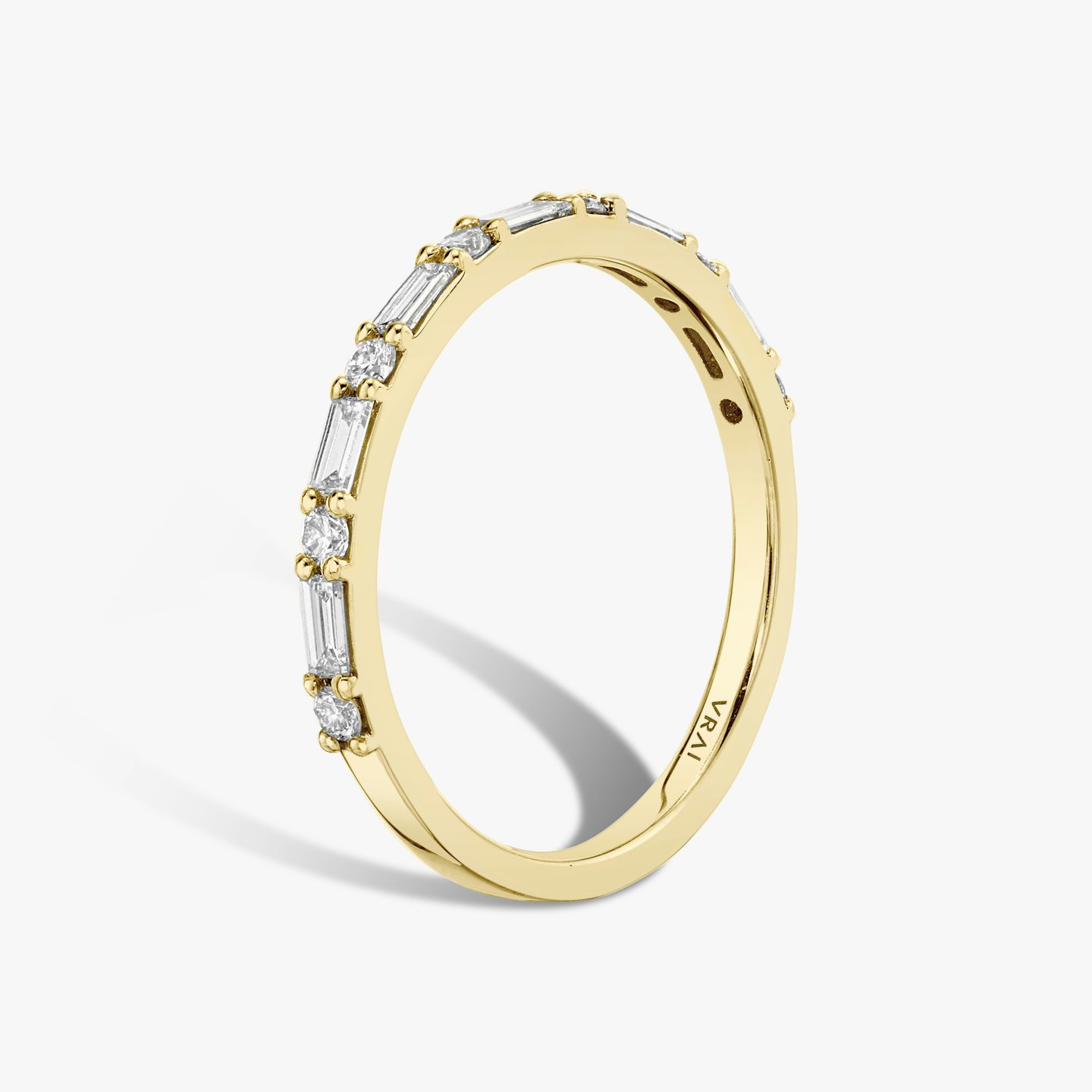 The Alternating Shapes Band | Round Brilliant | 18k | Yellow Gold | bandStyle: half