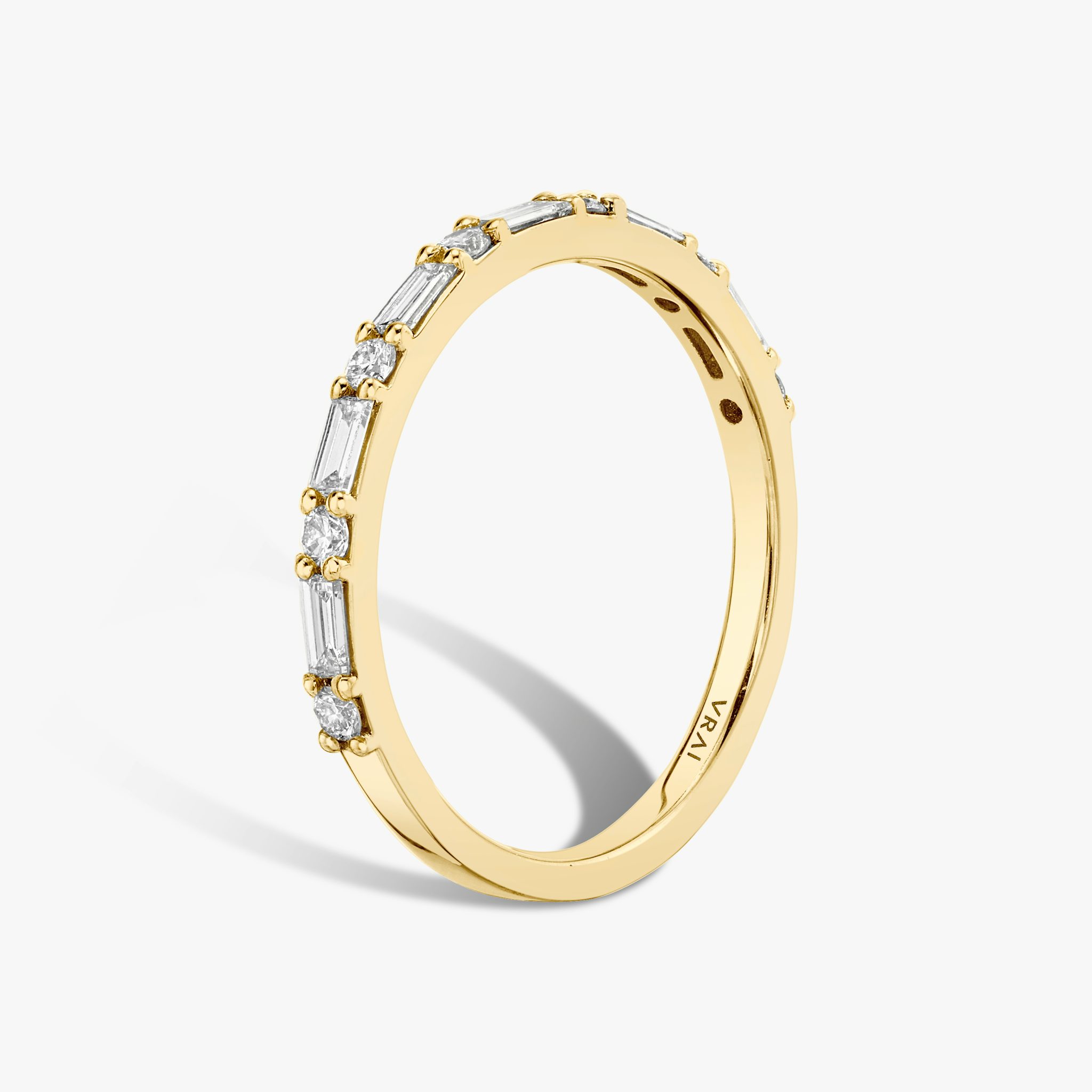 The Alternating Shapes Band | Round Brilliant | 18k | Yellow Gold | bandStyle: half