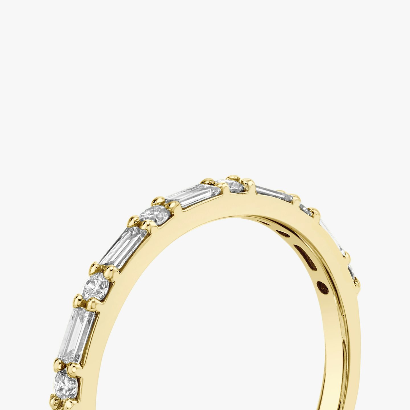 The Alternating Shapes Band | Round Brilliant | 18k | Yellow Gold | bandStyle: half