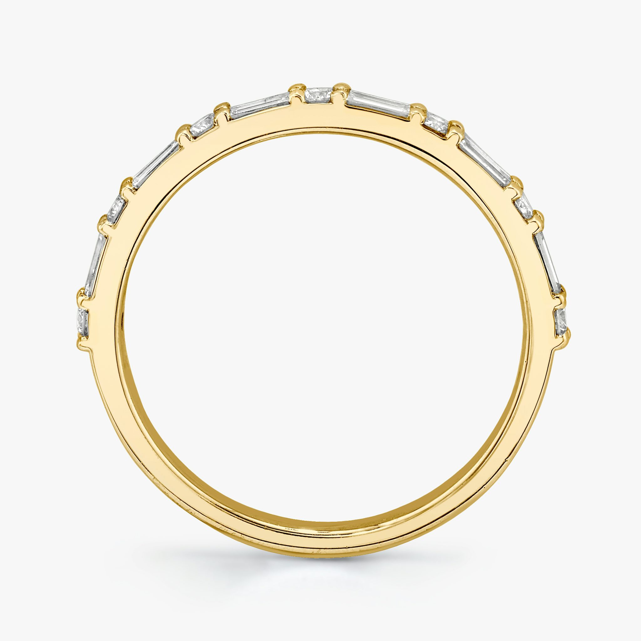 The Alternating Shapes Band | Round Brilliant | 18k | Yellow Gold | bandStyle: half