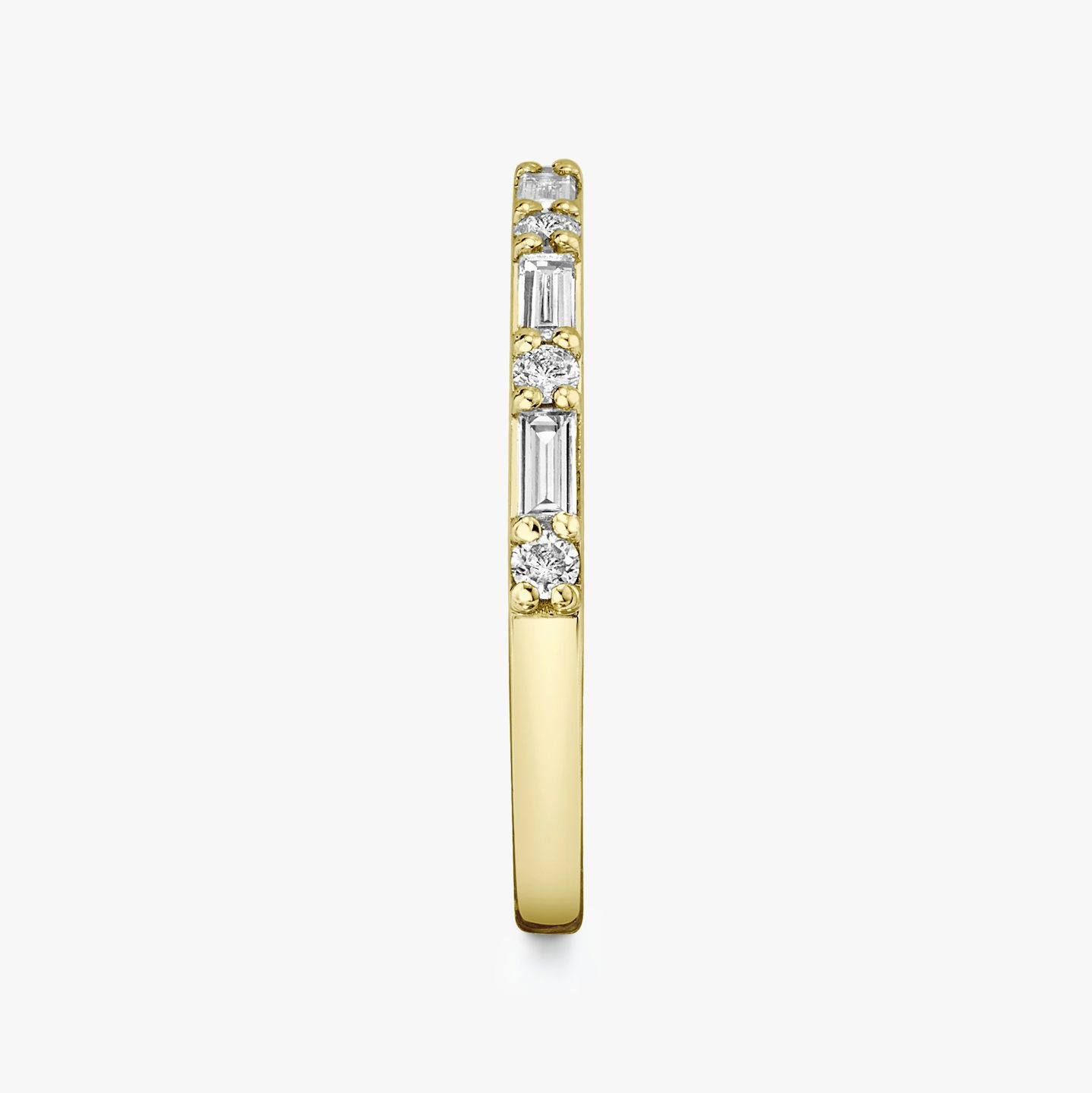 The Alternating Shapes Band | Round Brilliant | 18k | Yellow Gold | bandStyle: half