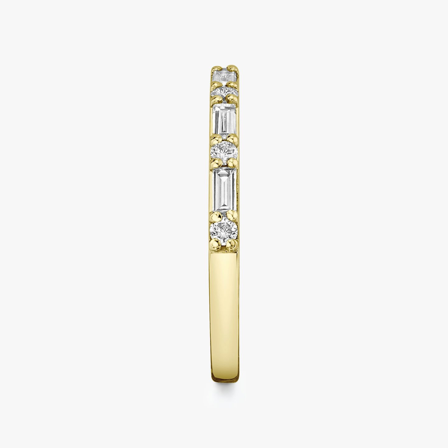 The Alternating Shapes Band | Round Brilliant | 18k | Yellow Gold | bandStyle: half