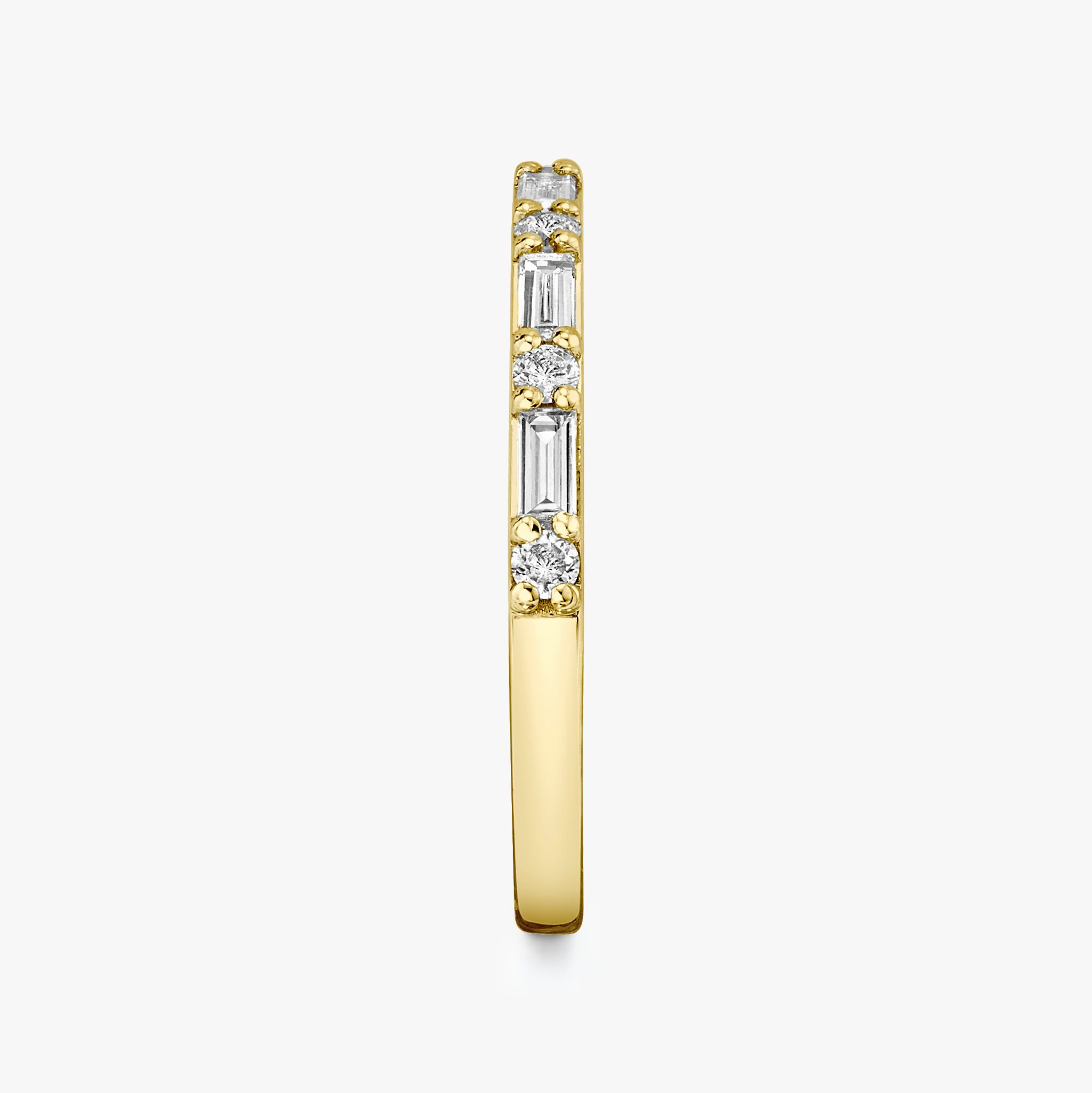 The Alternating Shapes Band | Round Brilliant | 18k | Yellow Gold | bandStyle: half