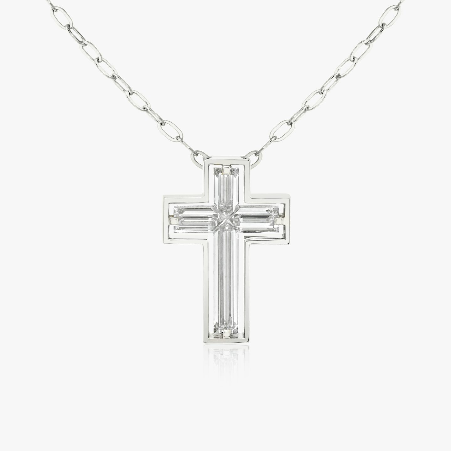 vrai suspended solitaire cross white gold