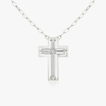 vrai suspended solitaire cross white gold
