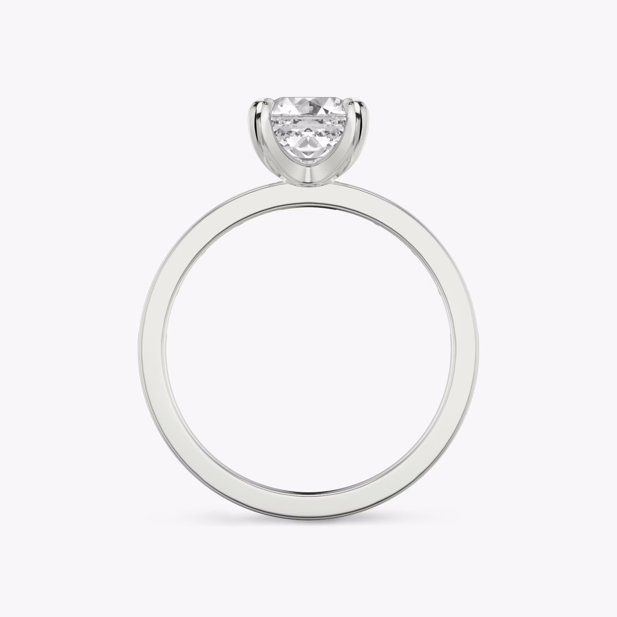 The Devotion | Asscher | Platinum | bandAccent: Pavé | bandStoneShape: Baguette | bandStoneStyle: original | diamondOrientation: vertical | caratWeight: other