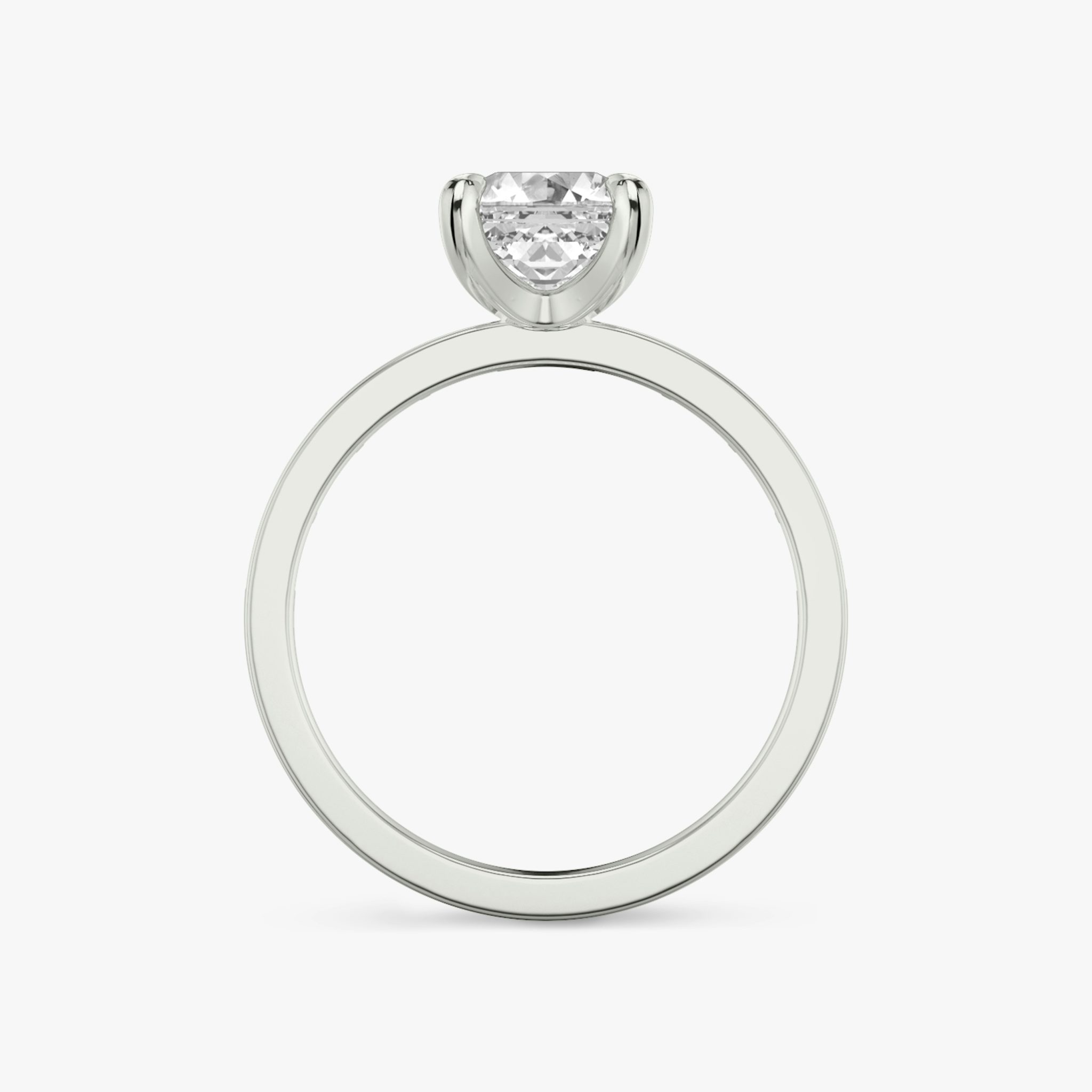 The Devotion | Asscher | Platinum | bandAccent: Pavé | bandStoneShape: Baguette | bandStoneStyle: original | diamondOrientation: vertical | caratWeight: other