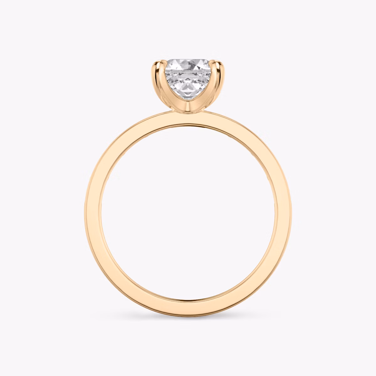 The Devotion | Asscher | 14k | Rose Gold | bandAccent: Pavé | bandStoneShape: Baguette | bandStoneStyle: original | diamondOrientation: vertical | caratWeight: other