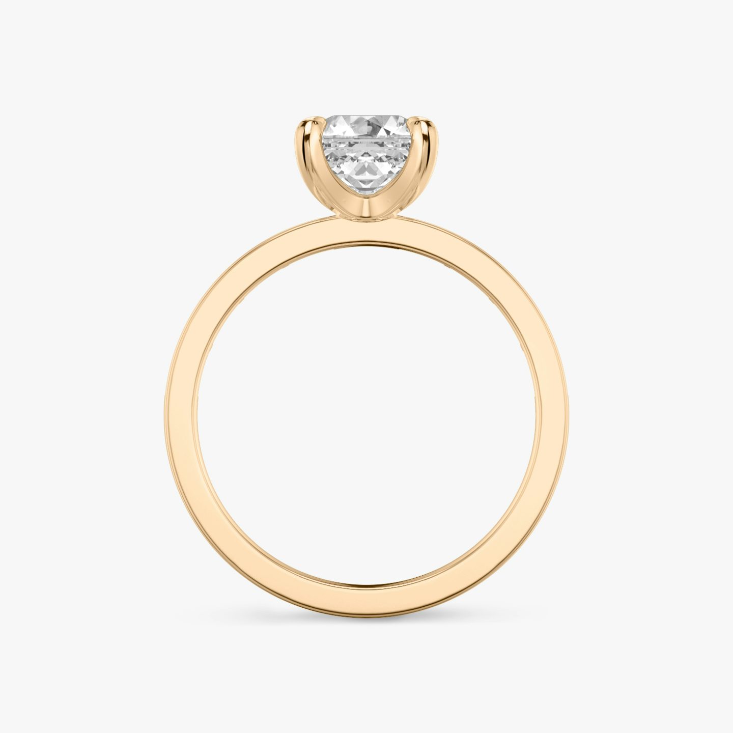 Devotion | Asscher | 14k | Roségold | bandAccent: Mit Pavé-Besatz | bandStoneShape: Baguette | bandStoneStyle: original | diamondOrientation: vertical | caratWeight: other