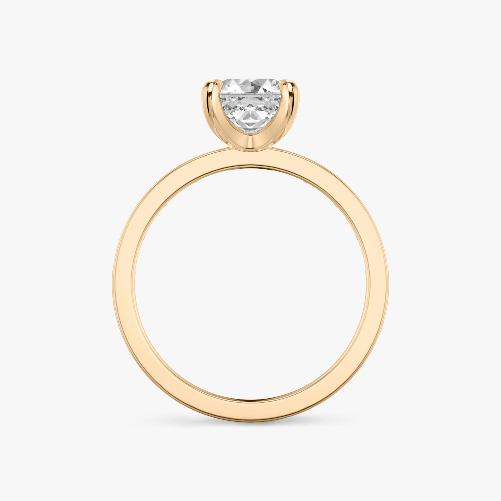 The Devotion | Asscher | 14k | Rose Gold | bandAccent: Pavé | bandStoneShape: Baguette | bandStoneStyle: original | diamondOrientation: vertical | caratWeight: other