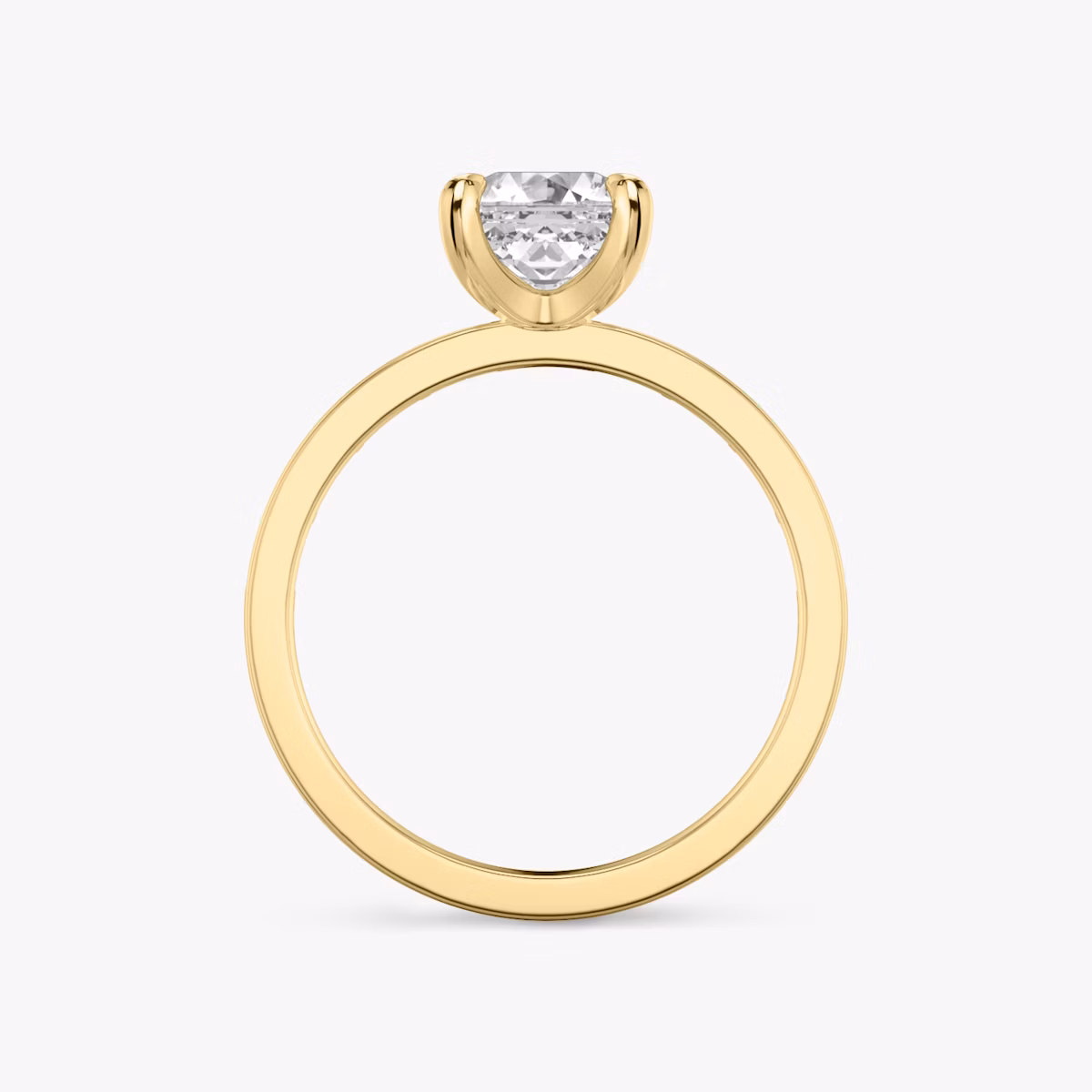 The Devotion | Asscher | 18k | Yellow Gold | bandAccent: Pavé | bandStoneShape: Baguette | bandStoneStyle: original | diamondOrientation: vertical | caratWeight: other