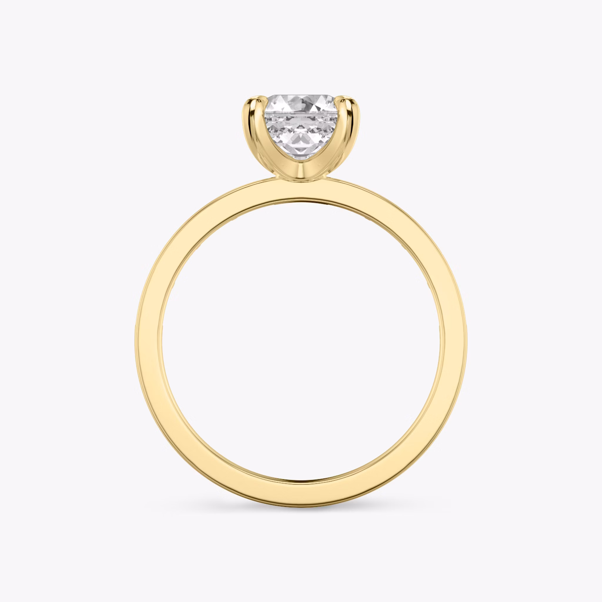 The Devotion | Asscher | 18k | Yellow Gold | bandAccent: Pavé | bandStoneShape: Baguette | bandStoneStyle: original | diamondOrientation: vertical | caratWeight: other