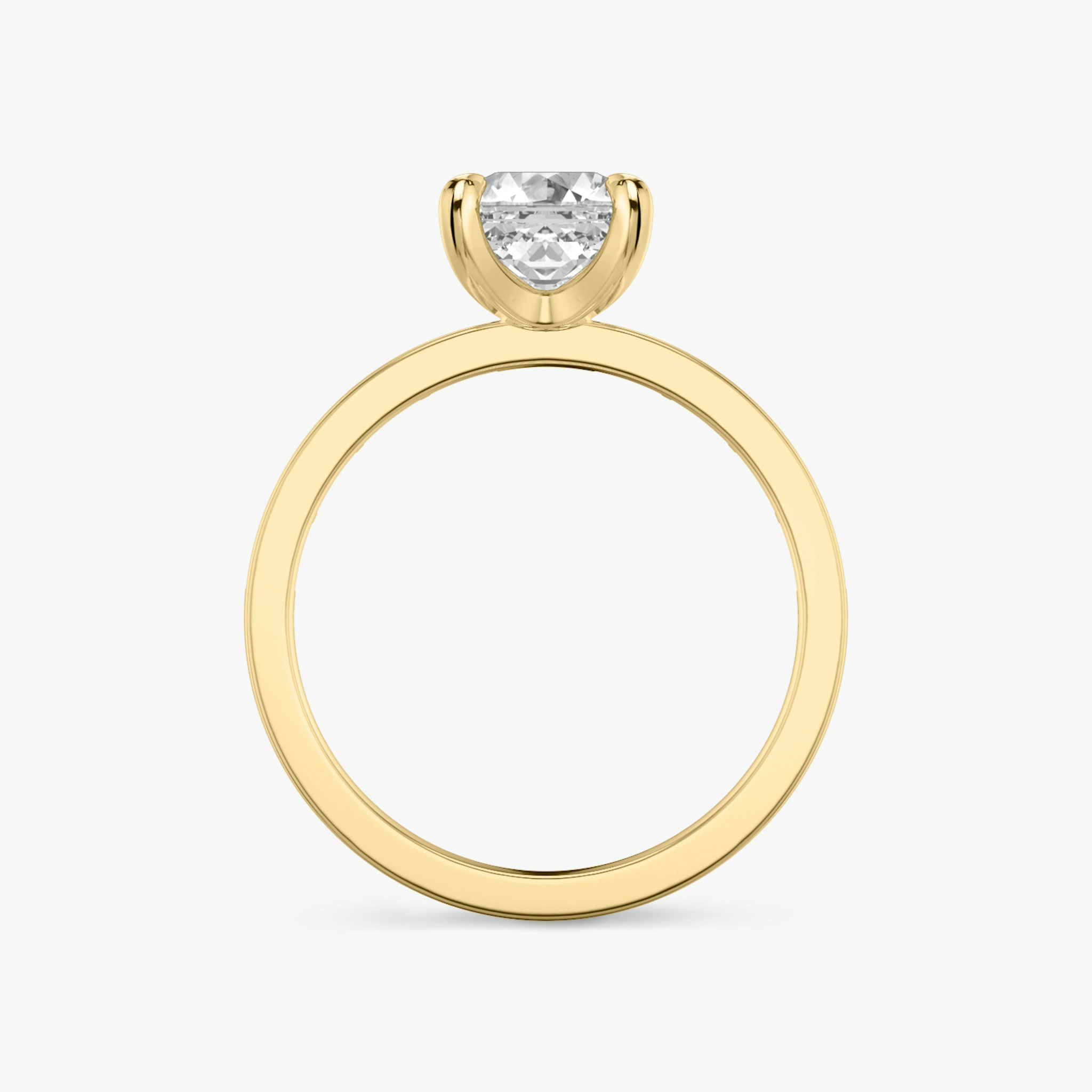 The Devotion | Asscher | 18k | Yellow Gold | bandAccent: Pavé | bandStoneShape: Baguette | bandStoneStyle: original | diamondOrientation: vertical | caratWeight: other