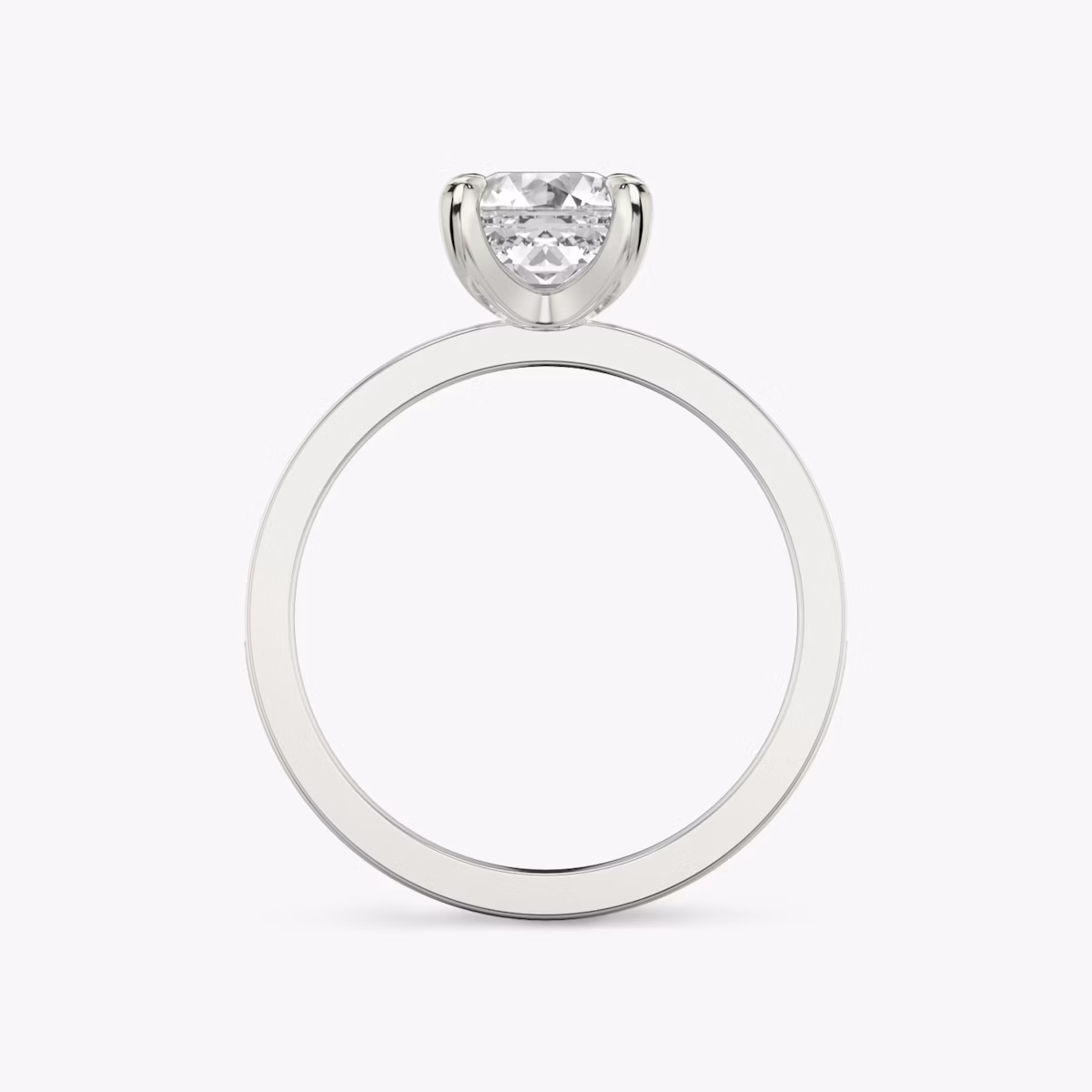 The Devotion | Asscher | 18k | White Gold | bandAccent: Pavé | bandStoneShape: Round Brilliant | bandStoneStyle: large | diamondOrientation: vertical | caratWeight: other