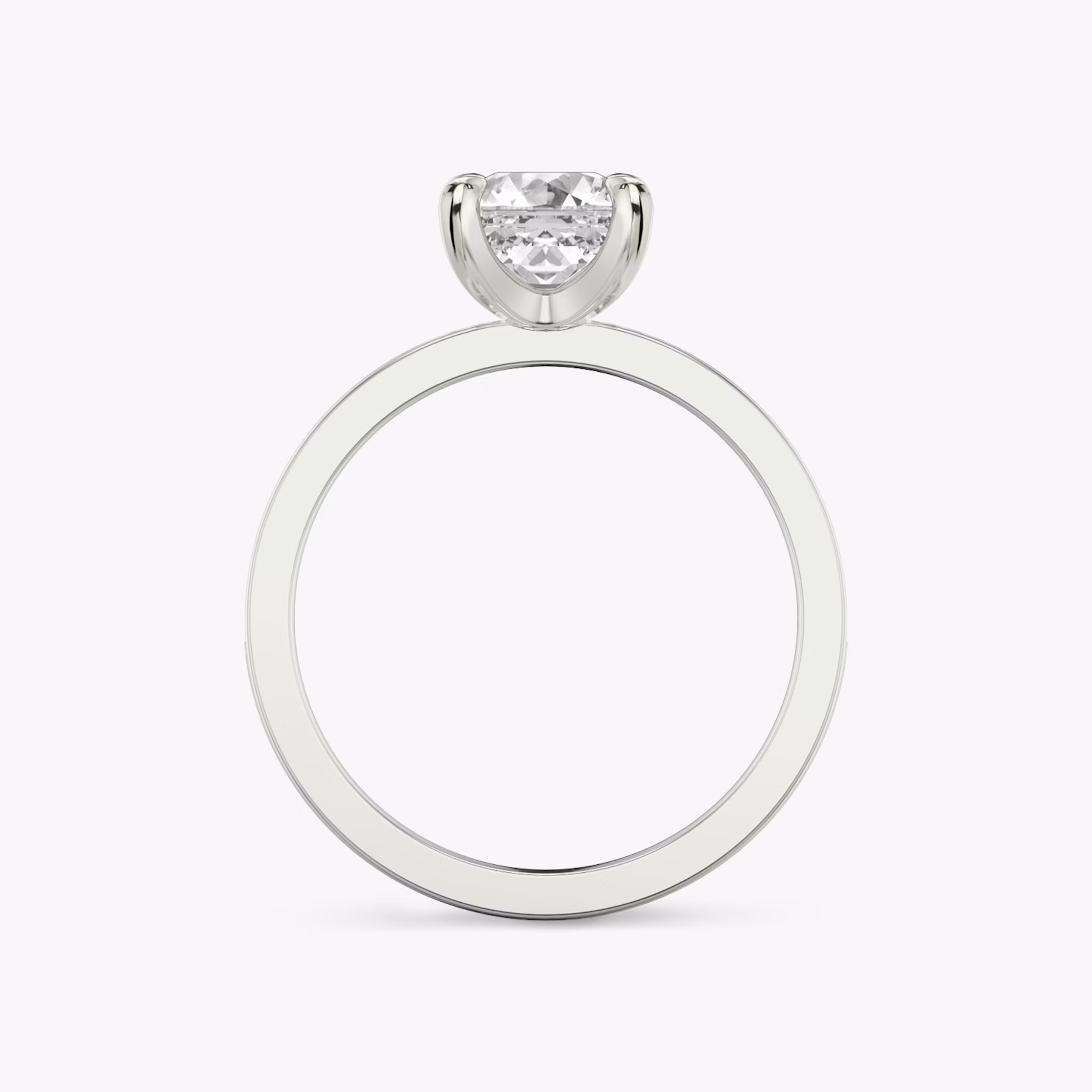 The Devotion | Asscher | 18k | White Gold | bandAccent: Pavé | bandStoneShape: Round Brilliant | bandStoneStyle: large | diamondOrientation: vertical | caratWeight: other
