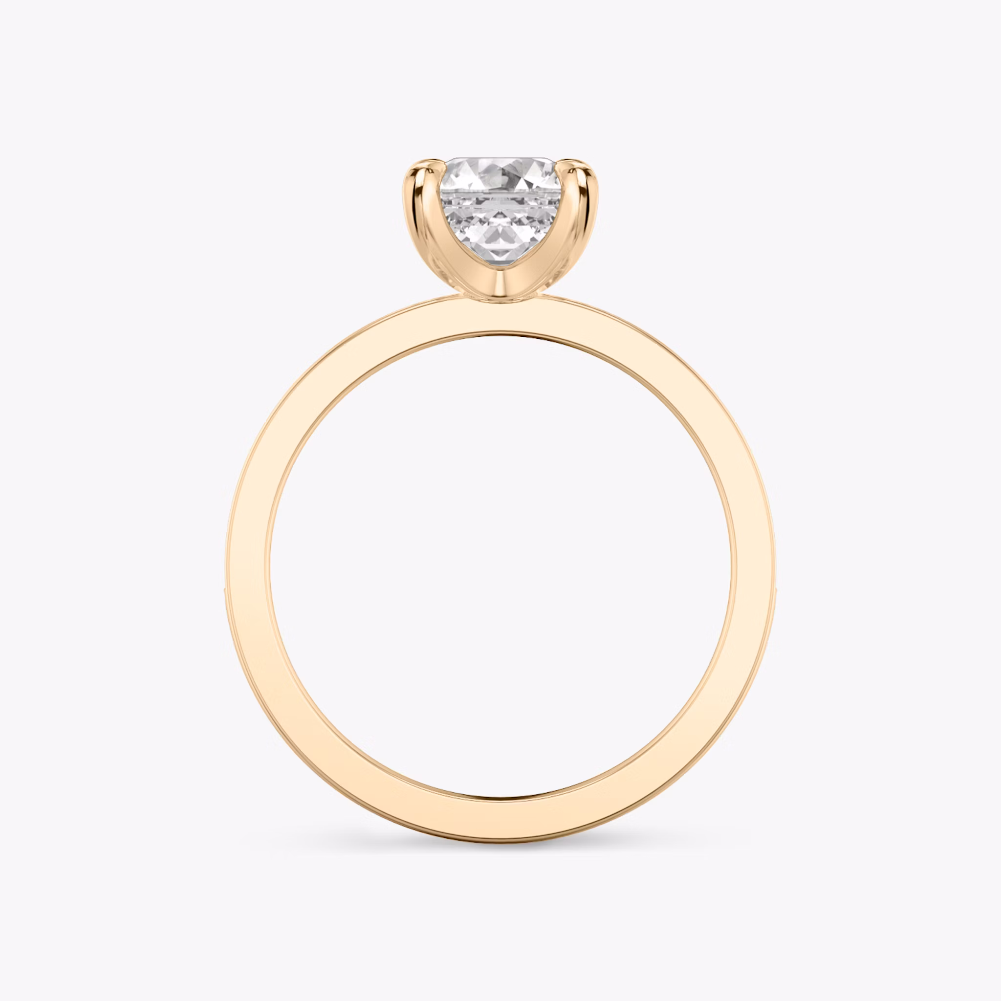 The Devotion | Asscher | 14k | Rose Gold | bandAccent: Pavé | bandStoneShape: Round Brilliant | bandStoneStyle: large | diamondOrientation: vertical | caratWeight: other