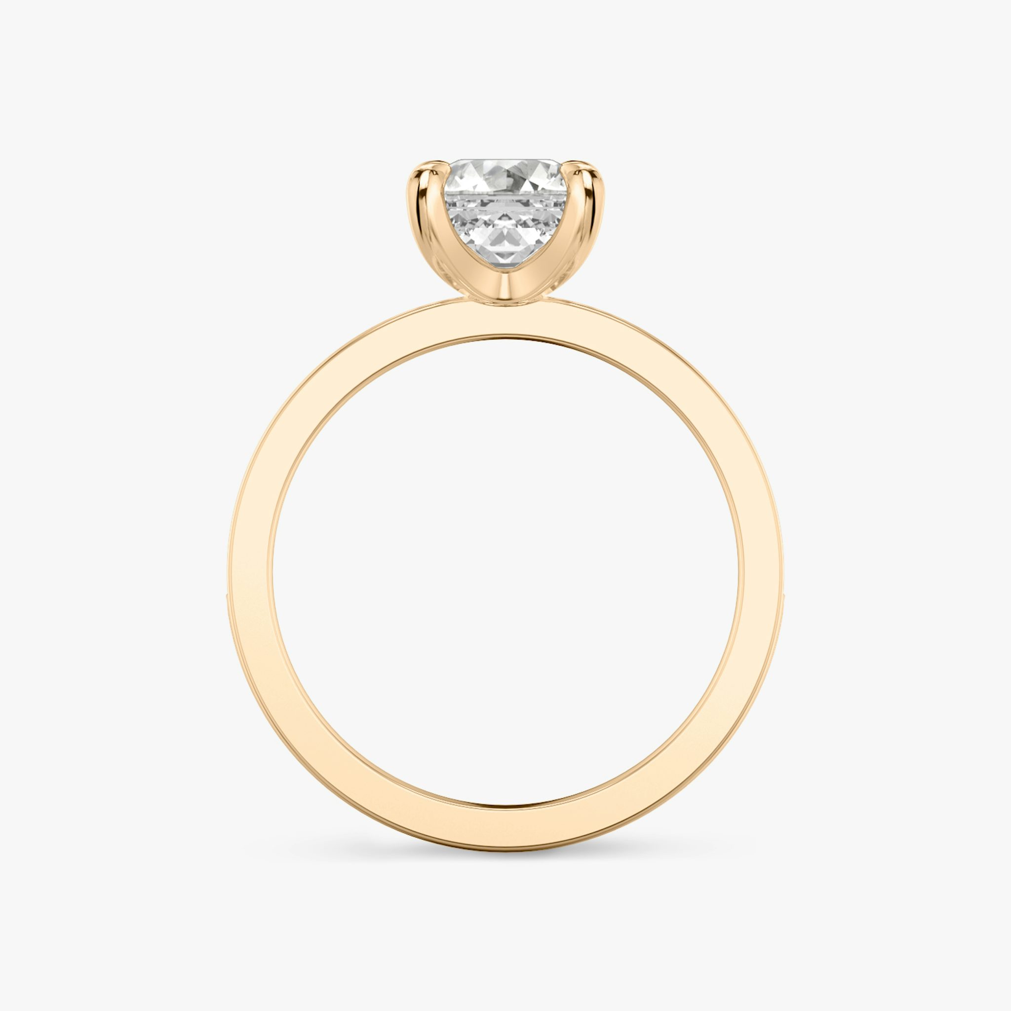 The Devotion | Asscher | 14k | Rose Gold | bandAccent: Pavé | bandStoneShape: Round Brilliant | bandStoneStyle: large | diamondOrientation: vertical | caratWeight: other