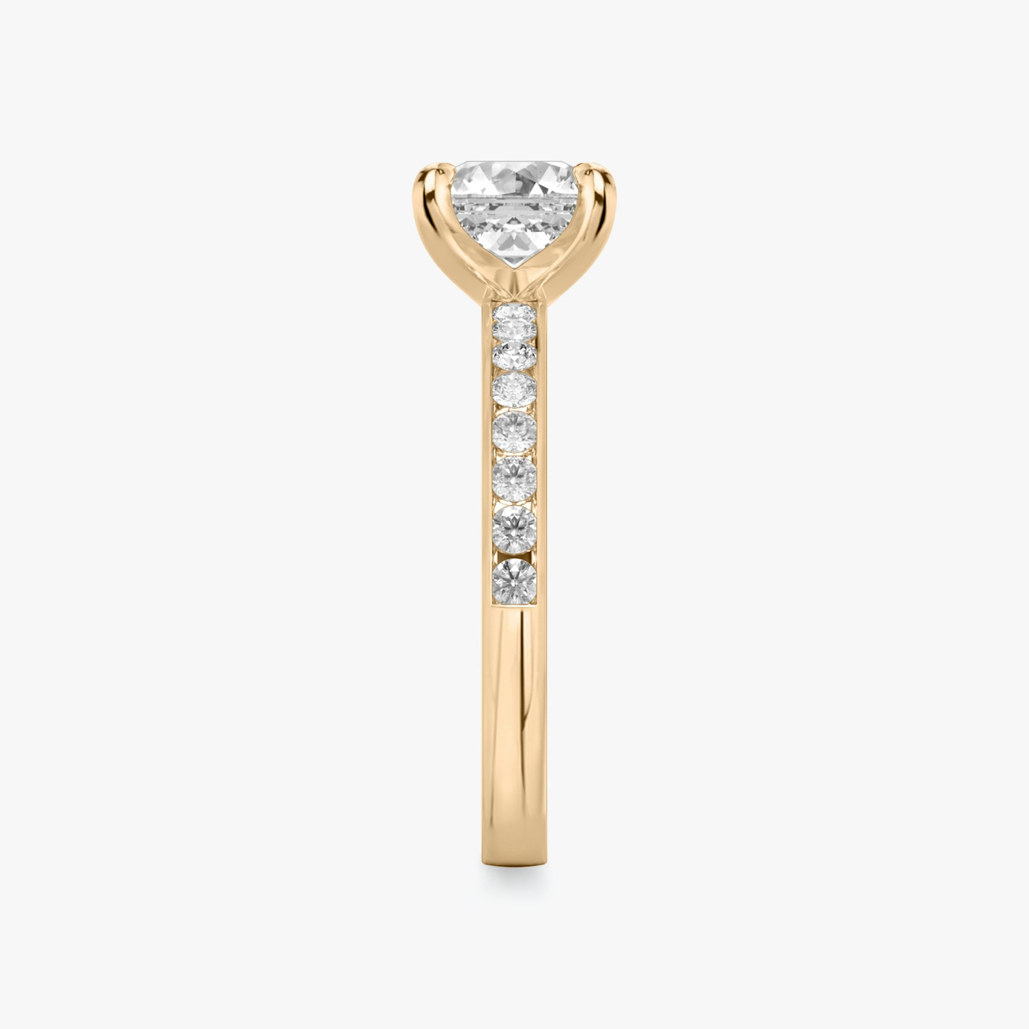 The Devotion | Asscher | 14k | Rose Gold | bandAccent: Pavé | bandStoneShape: Round Brilliant | bandStoneStyle: large | diamondOrientation: vertical | caratWeight: other