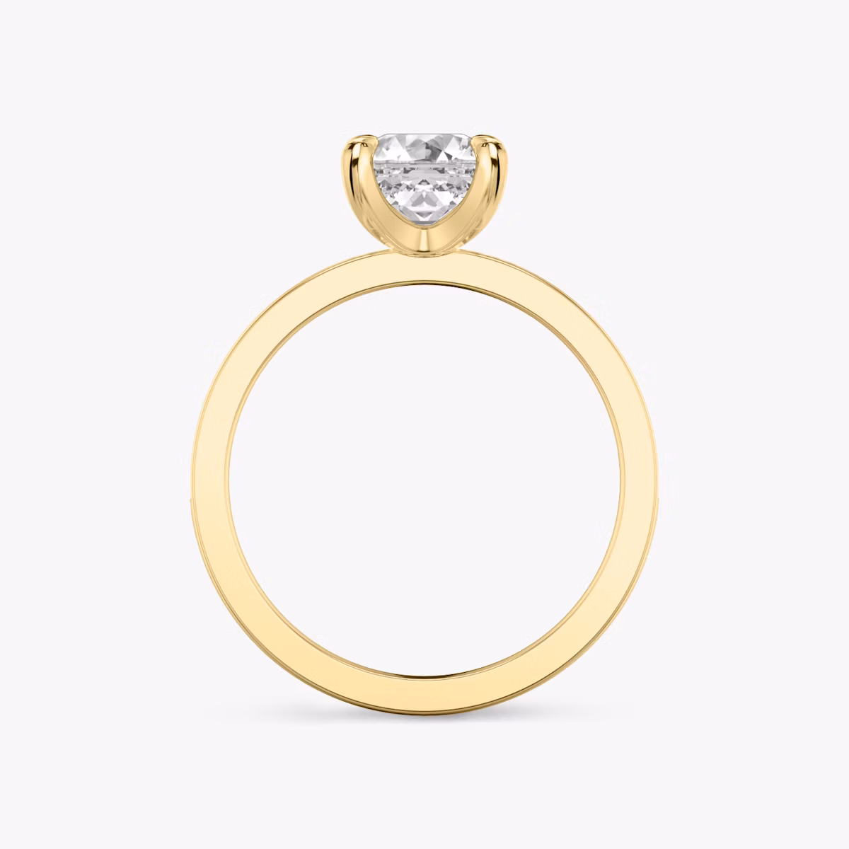 The Devotion | Asscher | 18k | Yellow Gold | bandAccent: Pavé | bandStoneShape: Round Brilliant | bandStoneStyle: large | diamondOrientation: vertical | caratWeight: other