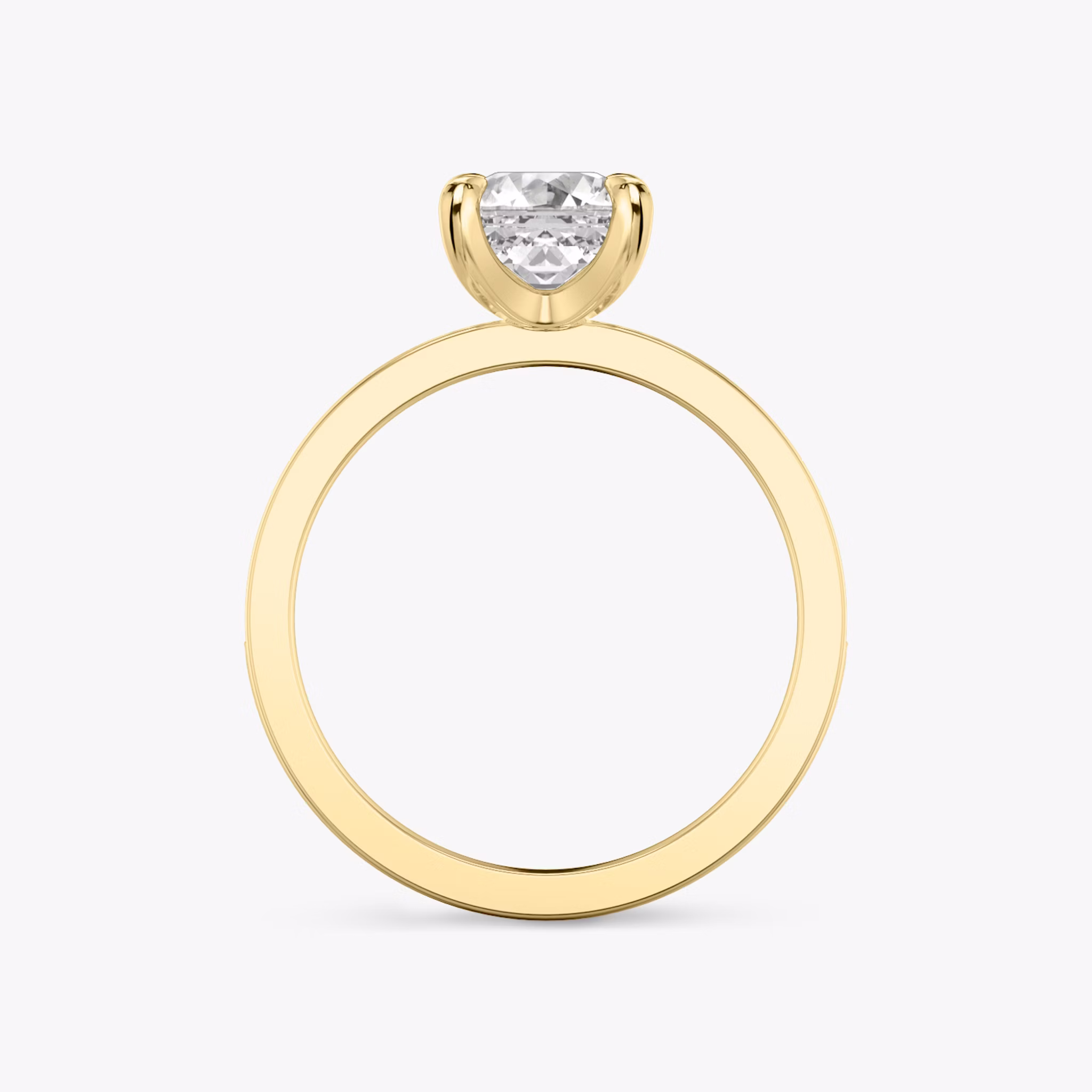 Anillo de compromiso Devotion | Asscher | 18k | Oro amarillo | bandAccent: Pavé | bandStoneShape: Brillante | bandStoneStyle: large | diamondOrientation: vertical | caratWeight: other