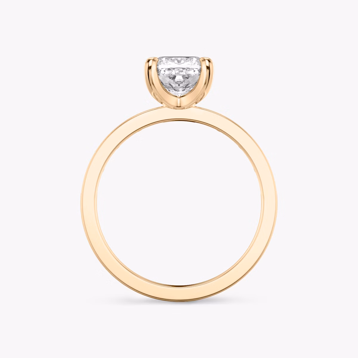 The Devotion | Cushion | 14k | Rose Gold | bandAccent: Pavé | bandStoneShape: Baguette | bandStoneStyle: original | diamondOrientation: vertical | caratWeight: other