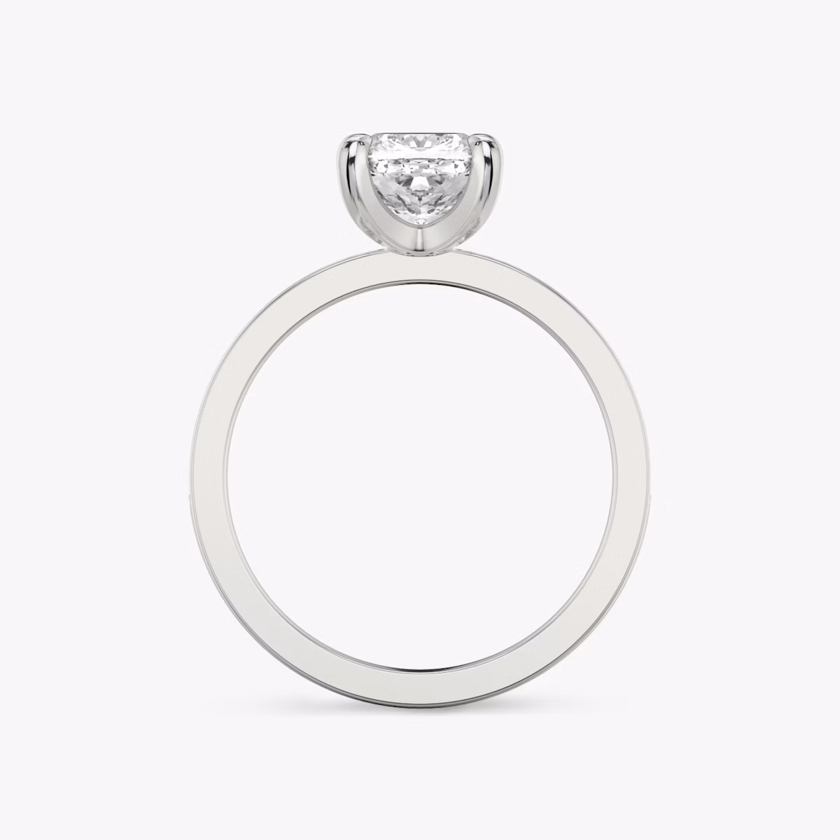 The Devotion | Cushion | Platinum | bandAccent: Pavé | bandStoneShape: Round Brilliant | bandStoneStyle: large | diamondOrientation: vertical | caratWeight: other