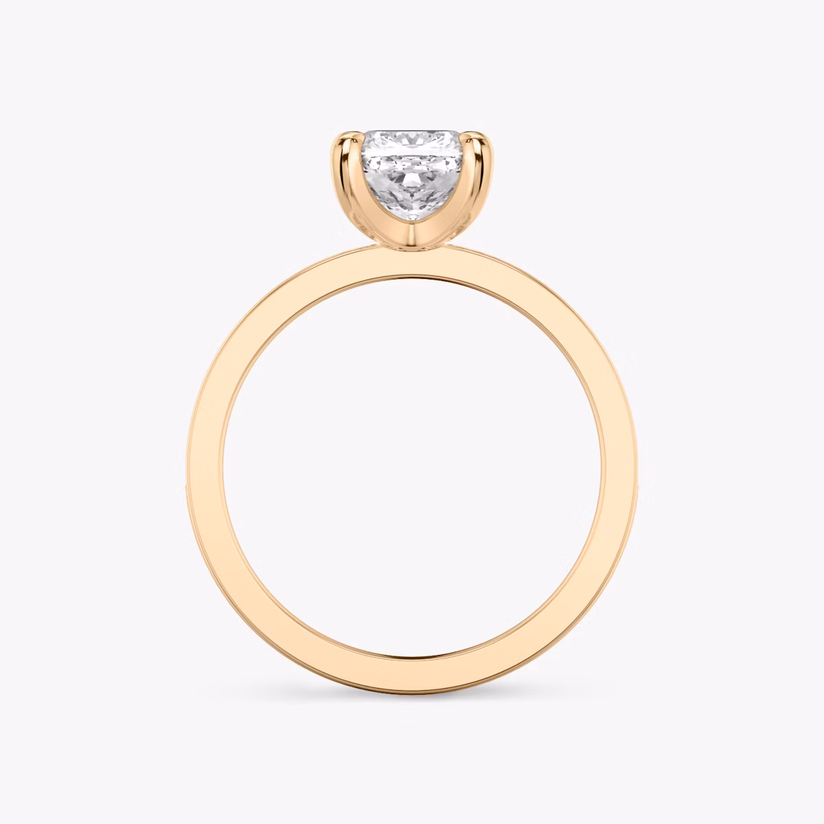 The Devotion | Cushion | 14k | Rose Gold | bandAccent: Pavé | bandStoneShape: Round Brilliant | bandStoneStyle: large | diamondOrientation: vertical | caratWeight: other