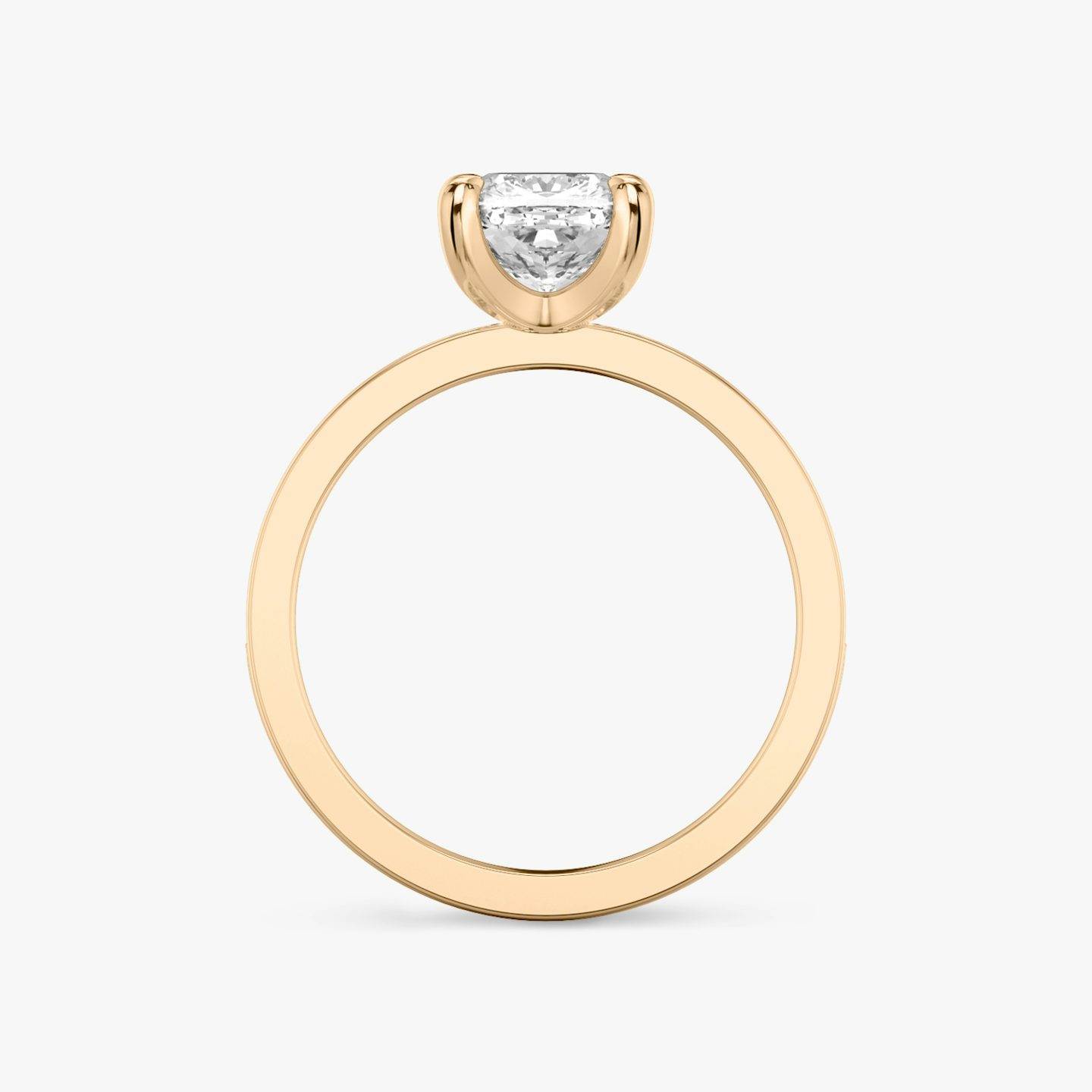 Bague de fiançailles Devotion | Coussin | 14k | Or rose | bandAccent: Pavé | bandStoneShape: Rond Brillant | bandStoneStyle: large | diamondOrientation: vertical | caratWeight: other
