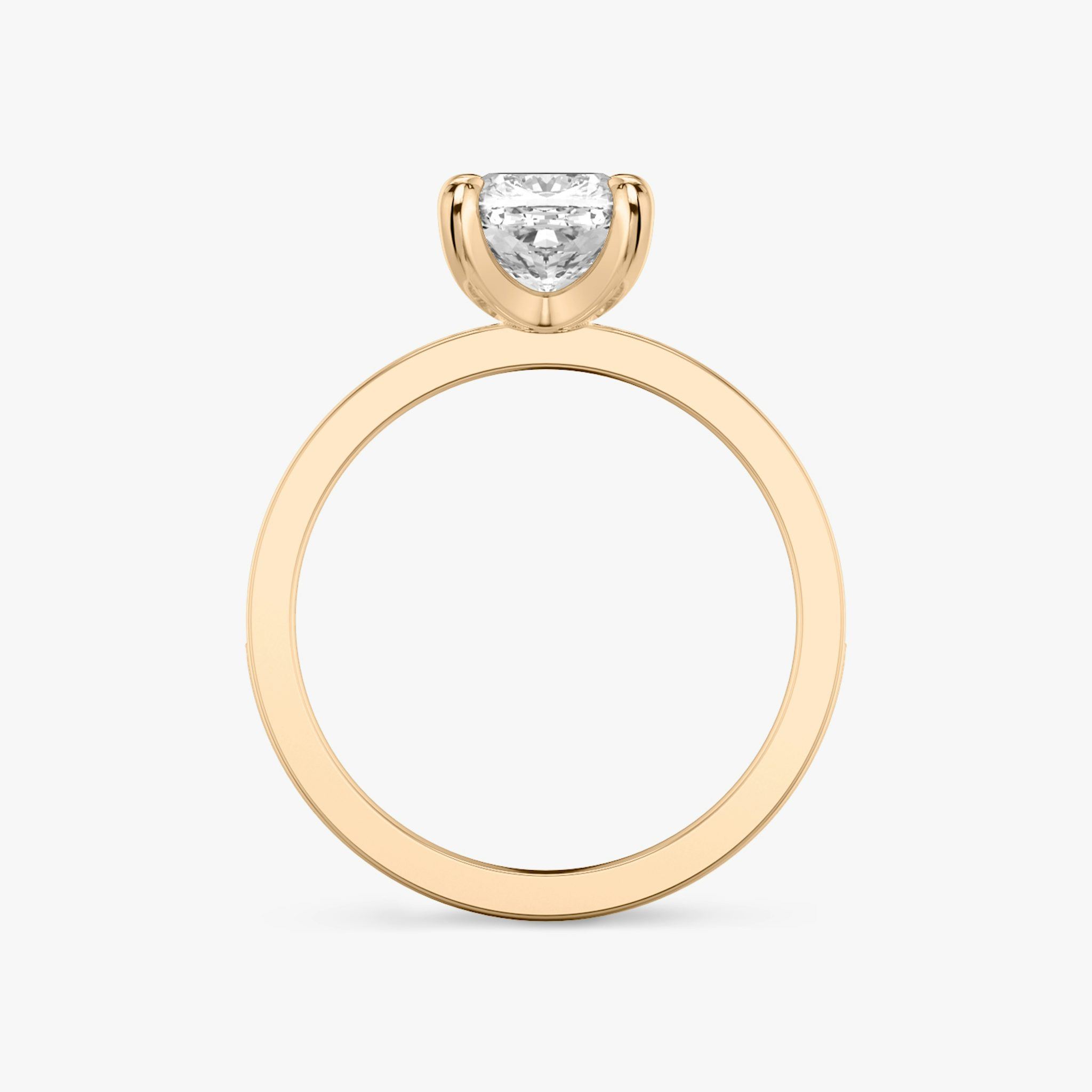 The Devotion | Cushion | 14k | Rose Gold | bandAccent: Pavé | bandStoneShape: Round Brilliant | bandStoneStyle: large | diamondOrientation: vertical | caratWeight: other