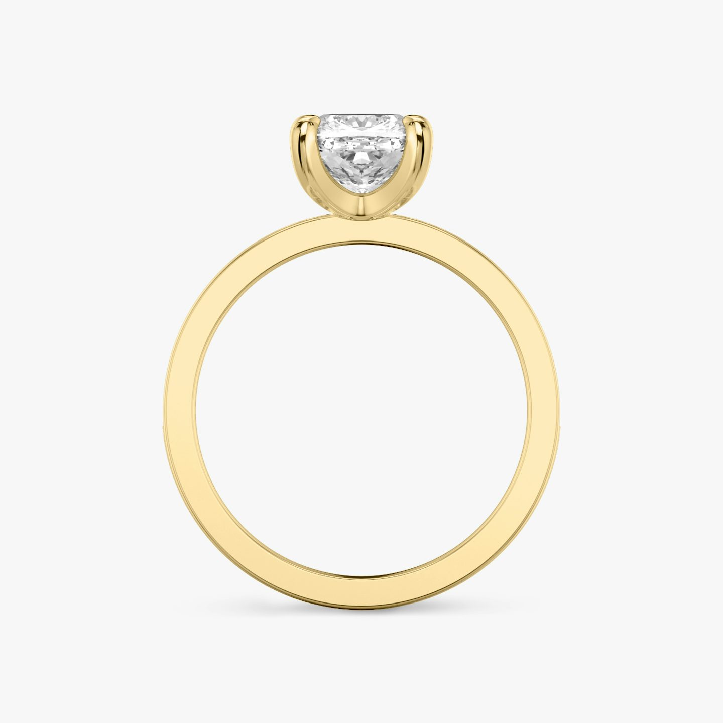 The Devotion | Cushion | 18k | Yellow Gold | bandAccent: Pavé | bandStoneShape: Round Brilliant | bandStoneStyle: large | diamondOrientation: vertical | caratWeight: other