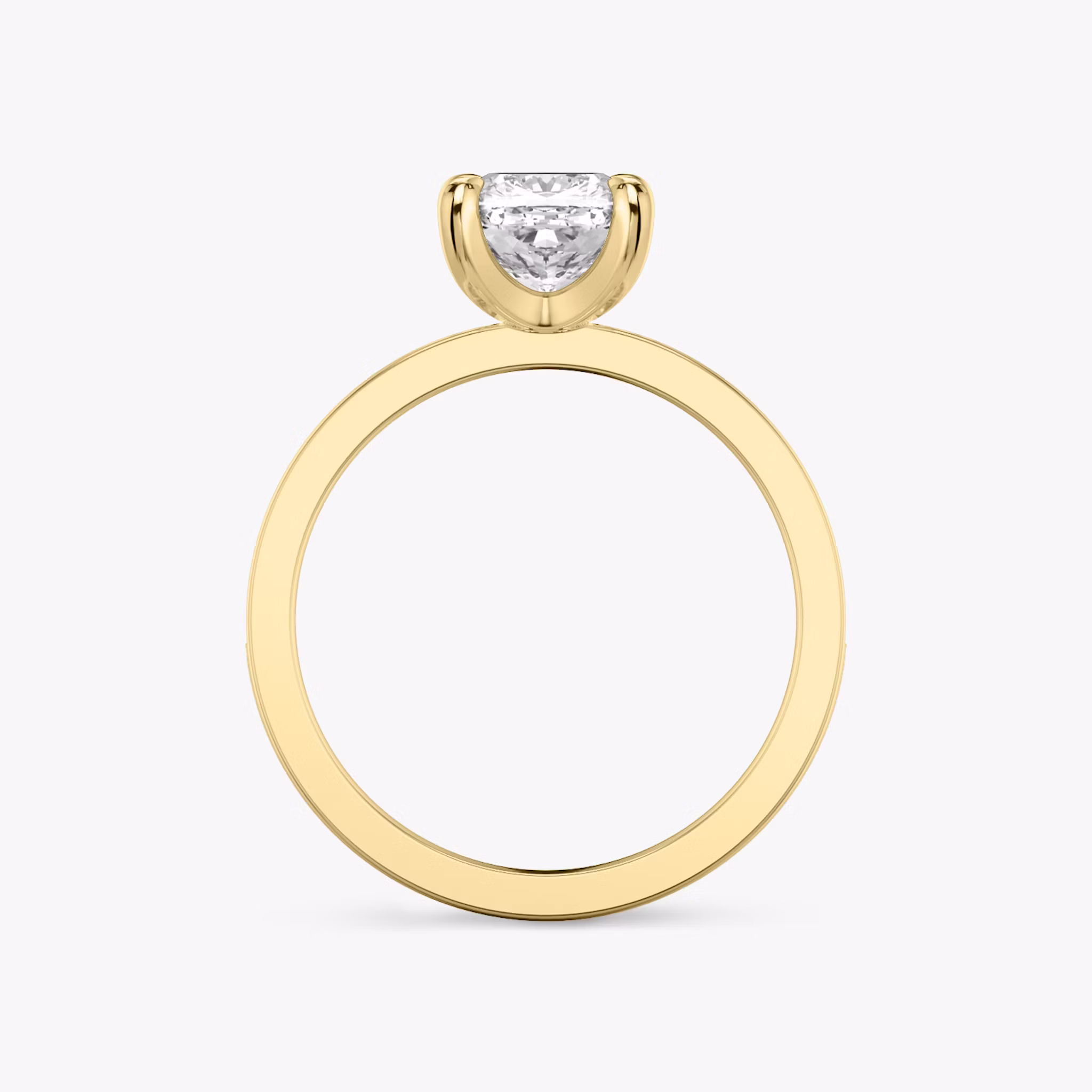 The Devotion | Cushion | 18k | Yellow Gold | bandAccent: Pavé | bandStoneShape: Round Brilliant | bandStoneStyle: large | diamondOrientation: vertical | caratWeight: other