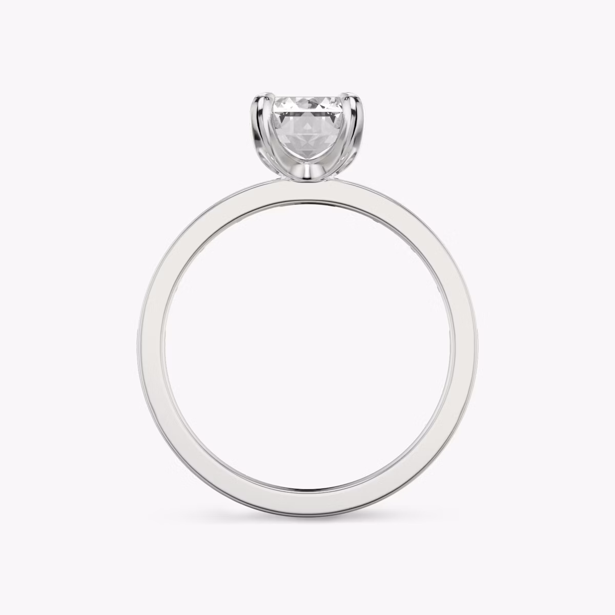 The Devotion | Emerald | Platinum | bandAccent: Pavé | bandStoneShape: Baguette | bandStoneStyle: original | diamondOrientation: vertical | caratWeight: other