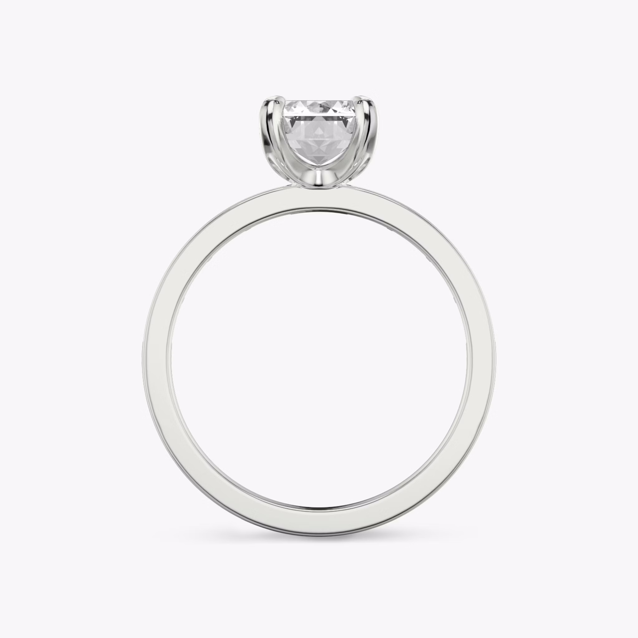 The Devotion | Emerald | 18k | White Gold | bandAccent: Pavé | bandStoneShape: Baguette | bandStoneStyle: original | diamondOrientation: vertical | caratWeight: other
