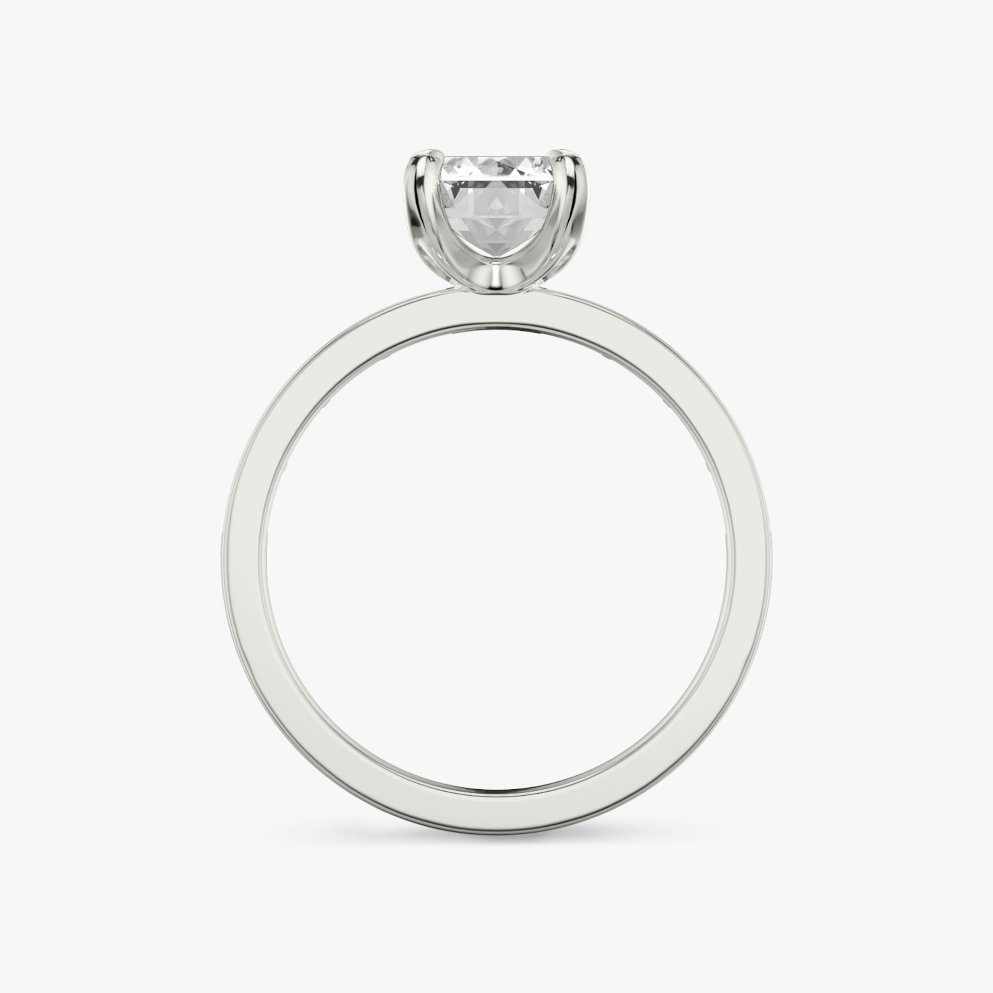 The Devotion | Emerald | 18k | White Gold | bandAccent: Pavé | bandStoneShape: Baguette | bandStoneStyle: original | diamondOrientation: vertical | caratWeight: other