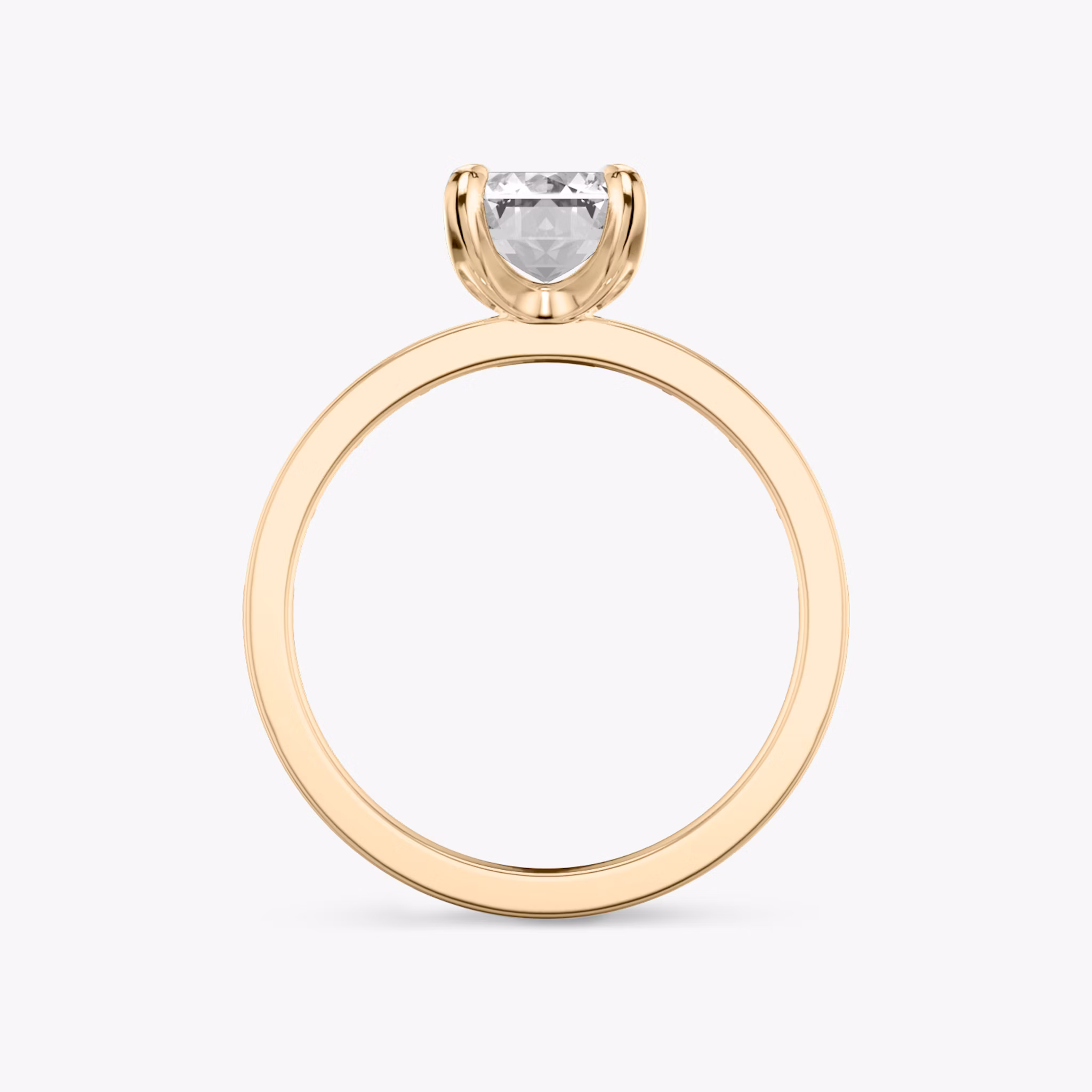 Anillo de compromiso Devotion | Esmeralda | 14k | Oro rosa | bandAccent: Pavé | bandStoneShape: Baguette | bandStoneStyle: original | diamondOrientation: vertical | caratWeight: other
