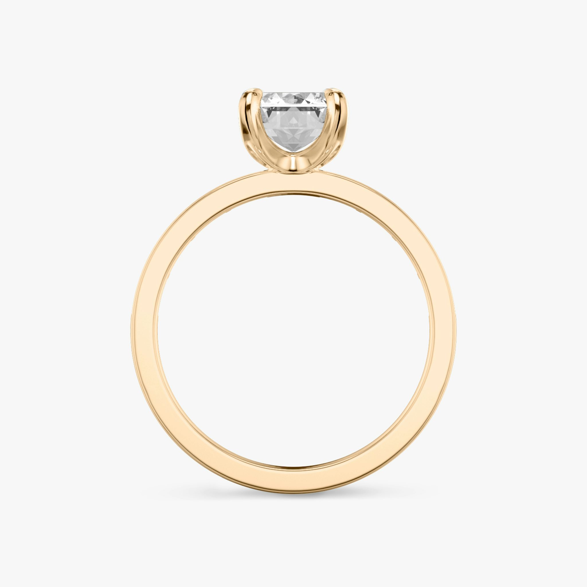Anillo de compromiso Devotion | Esmeralda | 14k | Oro rosa | bandAccent: Pavé | bandStoneShape: Baguette | bandStoneStyle: original | diamondOrientation: vertical | caratWeight: other