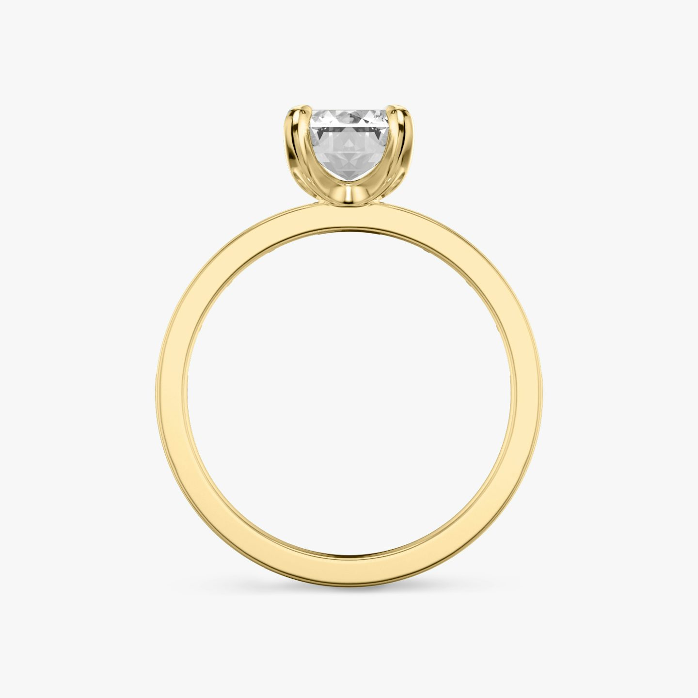 The Devotion | Emerald | 18k | Yellow Gold | bandAccent: Pavé | bandStoneShape: Baguette | bandStoneStyle: original | diamondOrientation: vertical | caratWeight: other