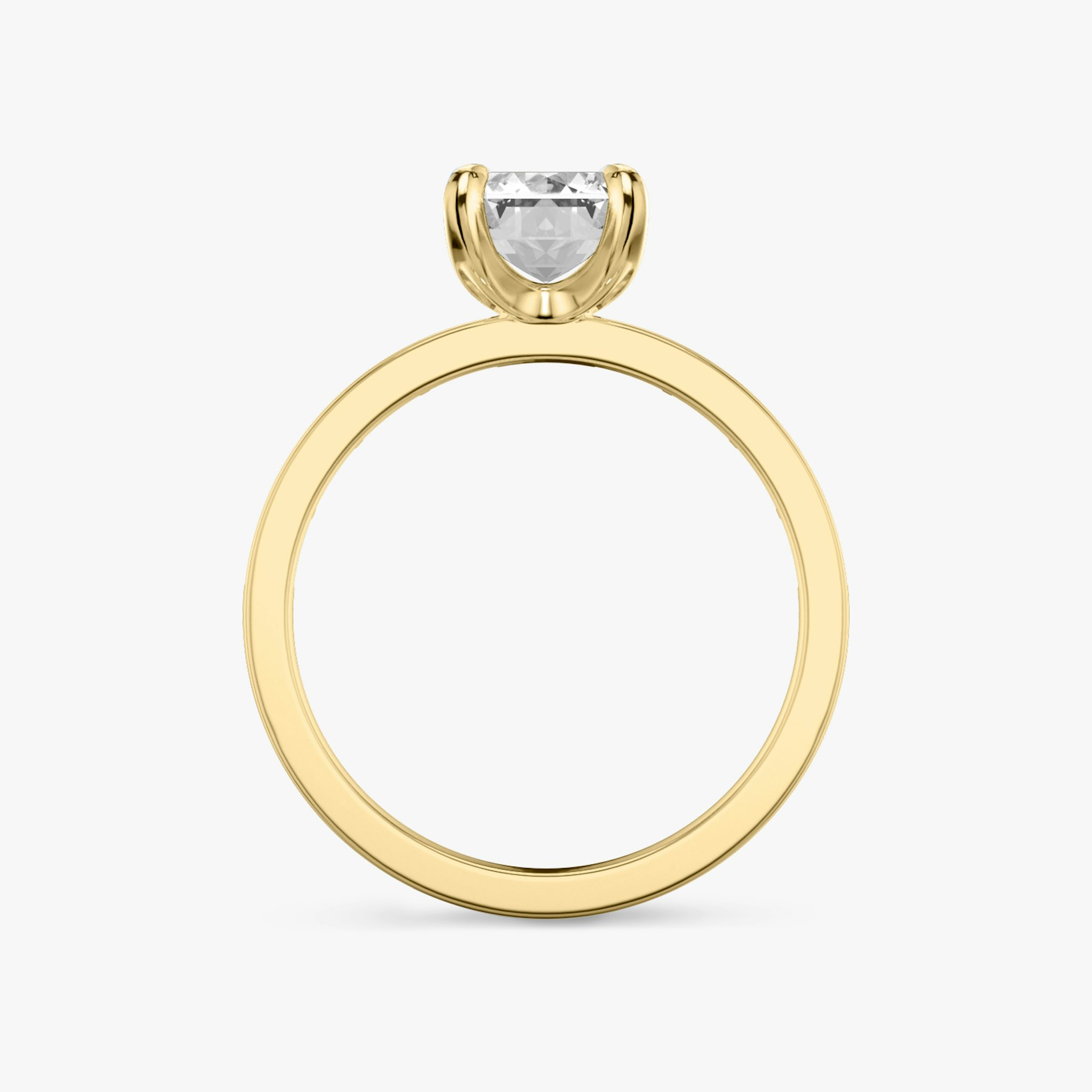 The Devotion | Emerald | 18k | Yellow Gold | bandAccent: Pavé | bandStoneShape: Baguette | bandStoneStyle: original | diamondOrientation: vertical | caratWeight: other