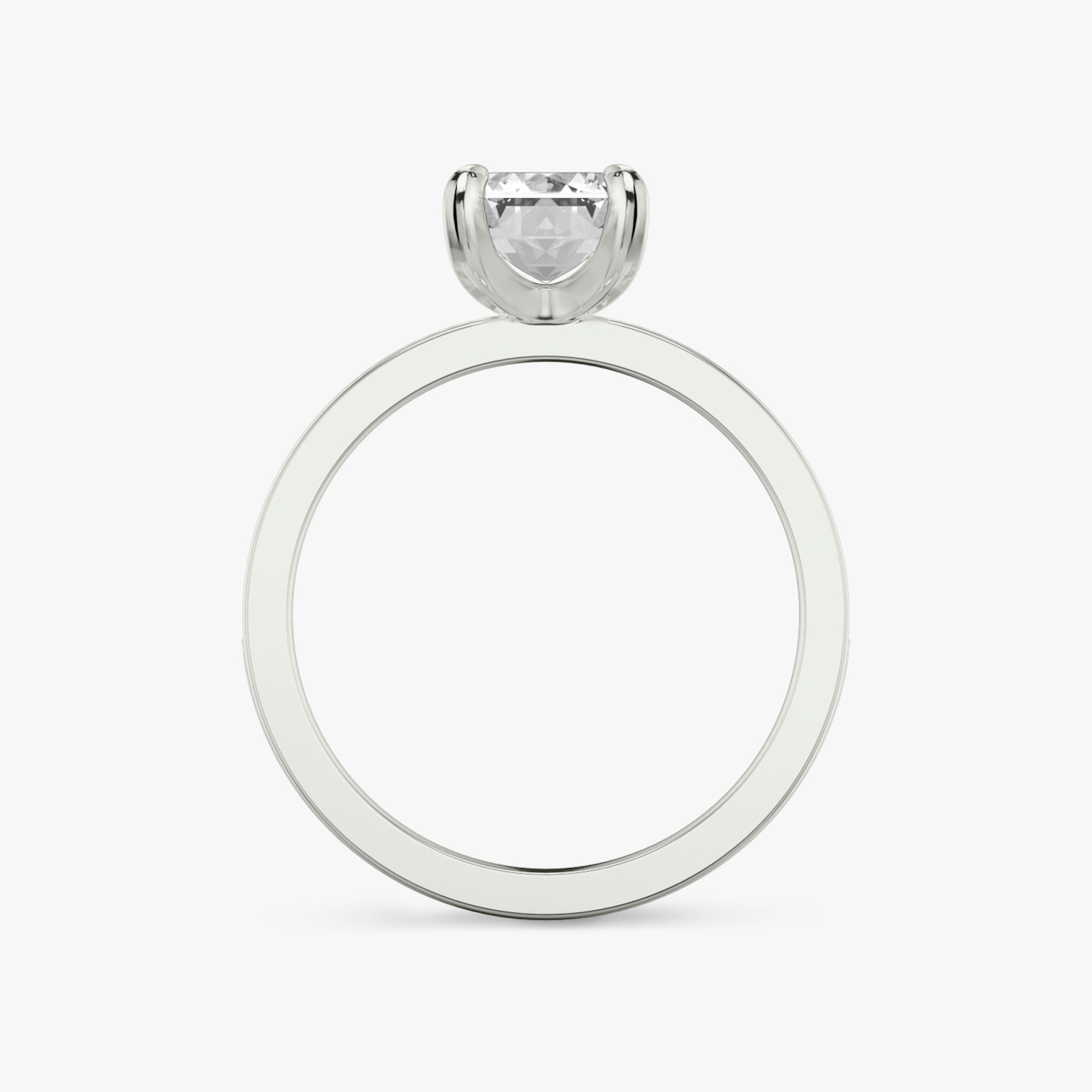 The Devotion | Emerald | 18k | White Gold | bandAccent: Pavé | bandStoneShape: Round Brilliant | bandStoneStyle: large | diamondOrientation: vertical | caratWeight: other