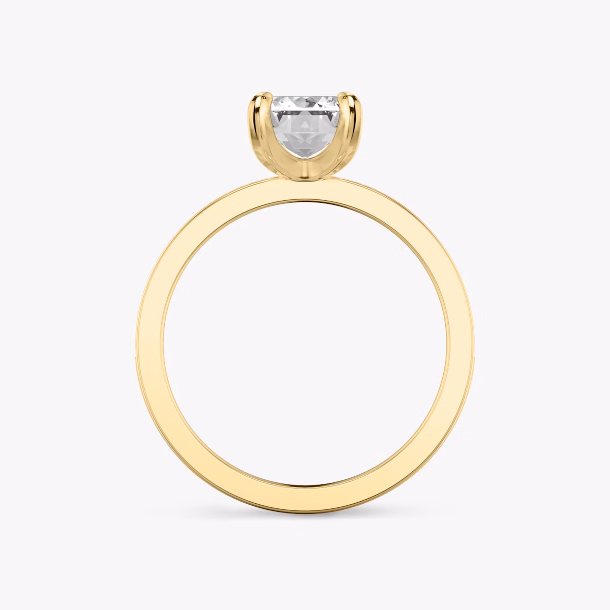 The Devotion | Emerald | 18k | Yellow Gold | bandAccent: Pavé | bandStoneShape: Round Brilliant | bandStoneStyle: large | diamondOrientation: vertical | caratWeight: other
