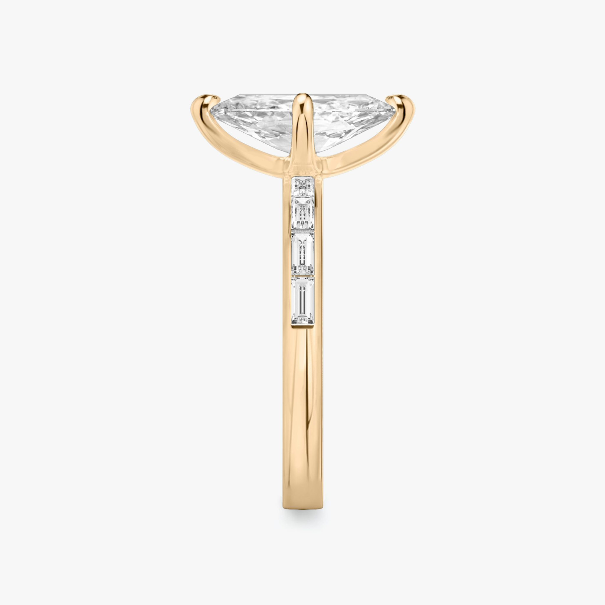 The Devotion | Marquise | 14k | Rose Gold | bandAccent: Pavé | bandStoneShape: Baguette | bandStoneStyle: original | diamondOrientation: vertical | caratWeight: other