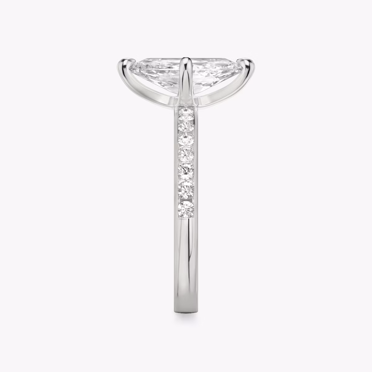 The Devotion | Marquise | 18k | White Gold | bandAccent: Pavé | bandStoneShape: Round Brilliant | bandStoneStyle: large | diamondOrientation: vertical | caratWeight: other