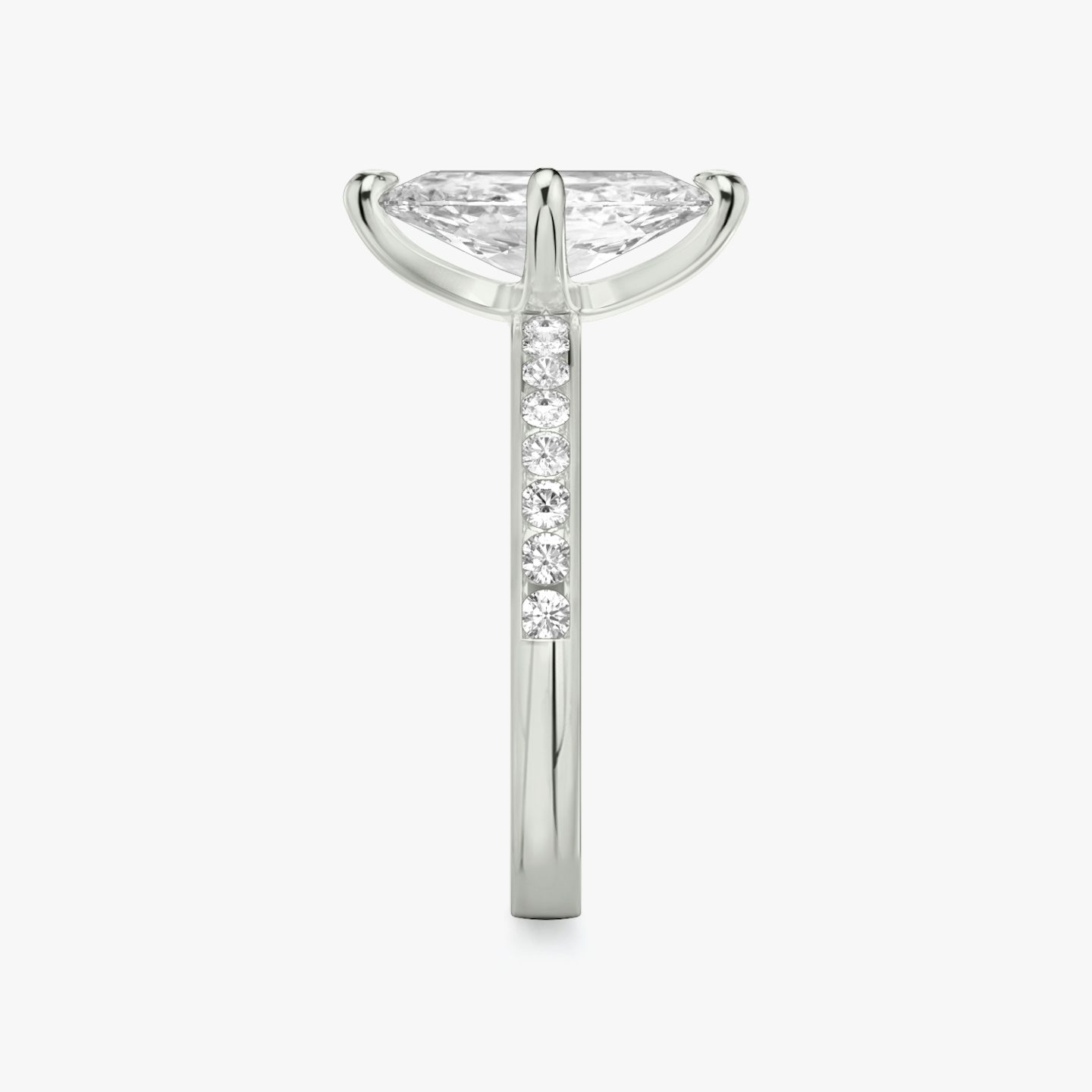 The Devotion | Marquise | 18k | White Gold | bandAccent: Pavé | bandStoneShape: Round Brilliant | bandStoneStyle: large | diamondOrientation: vertical | caratWeight: other