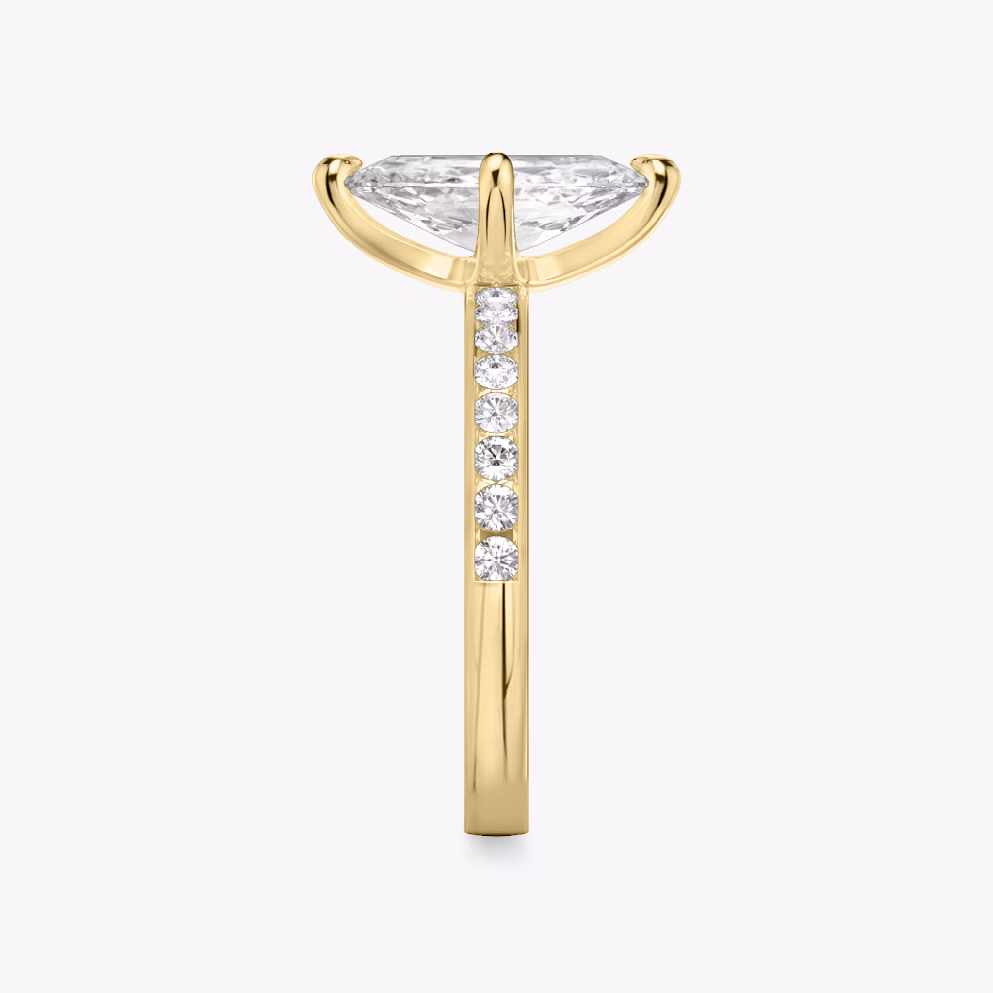 The Devotion | Marquise | 18k | Yellow Gold | bandAccent: Pavé | bandStoneShape: Round Brilliant | bandStoneStyle: large | diamondOrientation: vertical | caratWeight: other