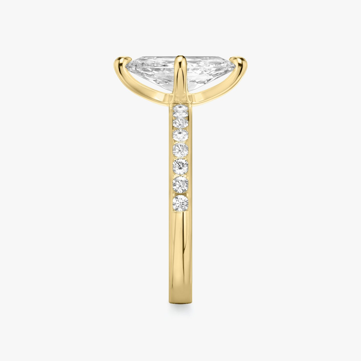The Devotion | Marquise | 18k | Yellow Gold | bandAccent: Pavé | bandStoneShape: Round Brilliant | bandStoneStyle: large | diamondOrientation: vertical | caratWeight: other